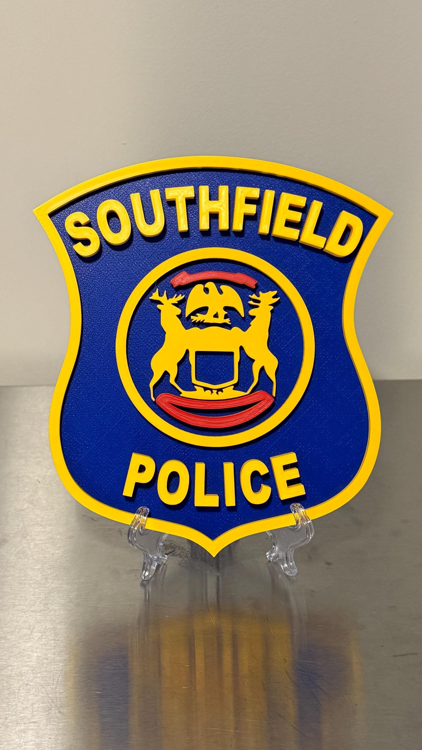 Southfield Police 3D Embossed Plaque Michigan First Responder Wall Art MI
