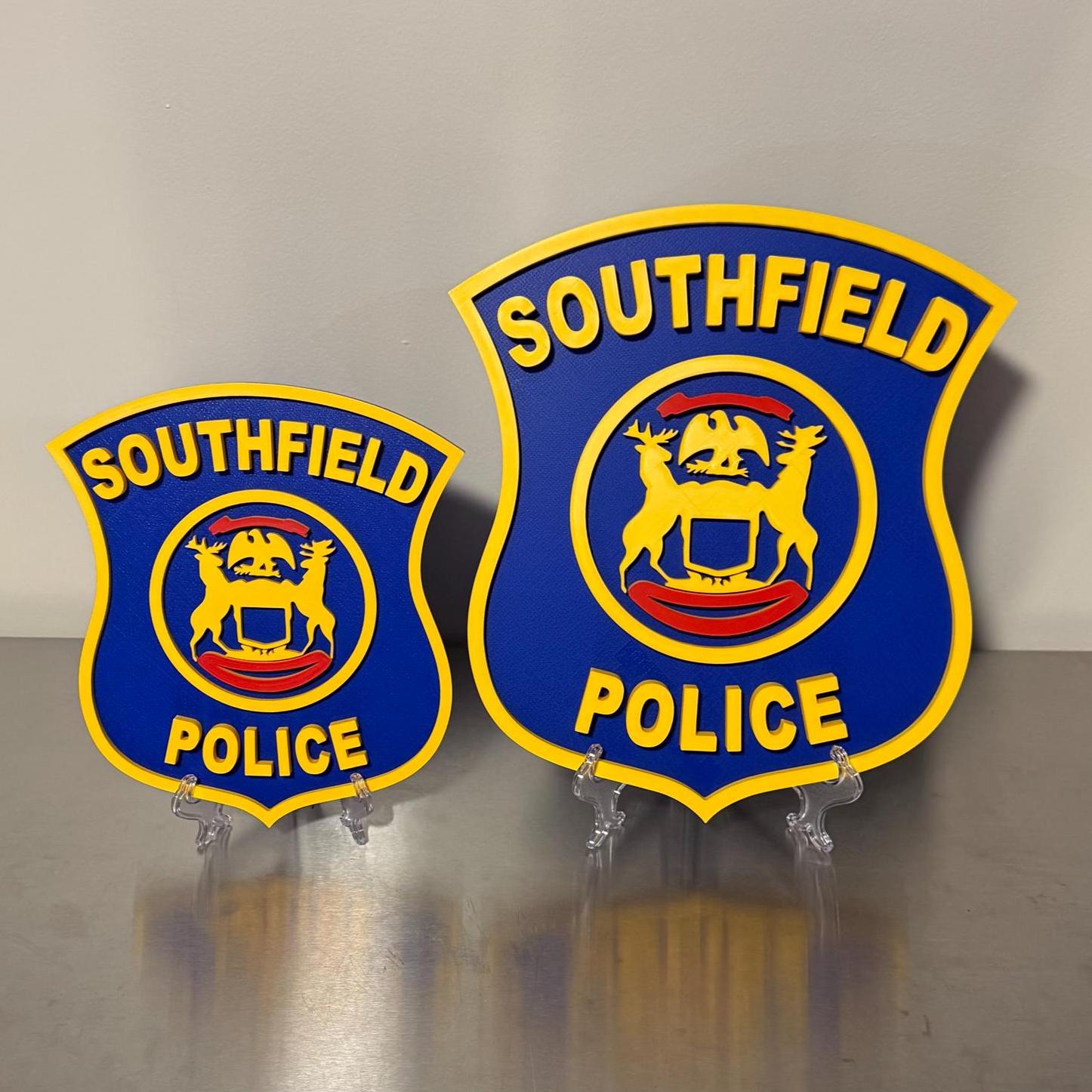 Southfield Police 3D Embossed Plaque Michigan First Responder Wall Art MI