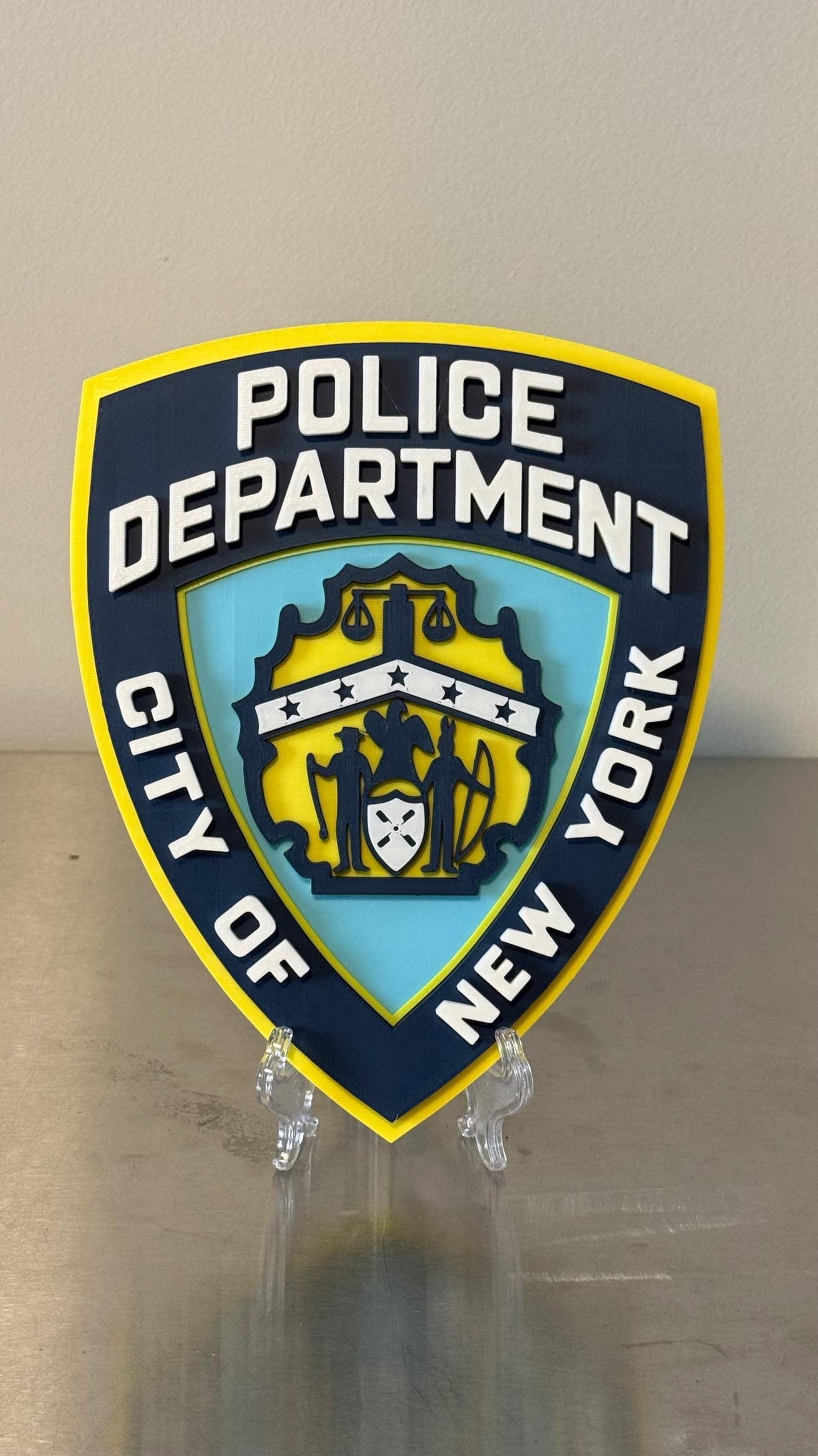 NYPD 3D Embossed Display Plaque: NYC Police Department Wall Art