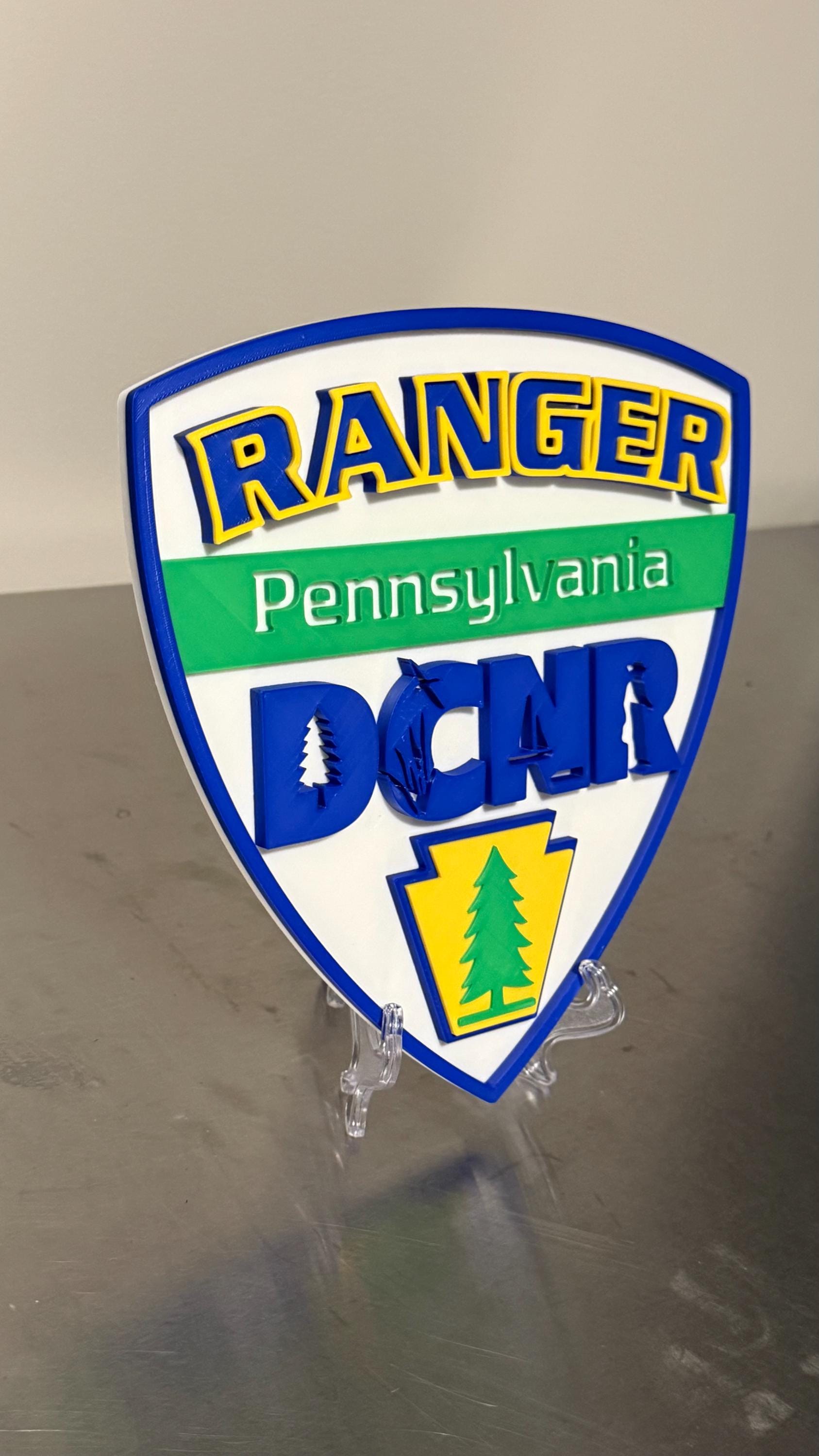 DCNR Ranger 3D Display Plaque Pennsylvania PA