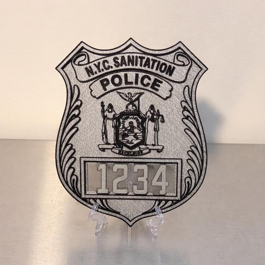 DSNY Sanitation Police Officer Shield 3D Display Plaque First Responder Wall Art NYC New York