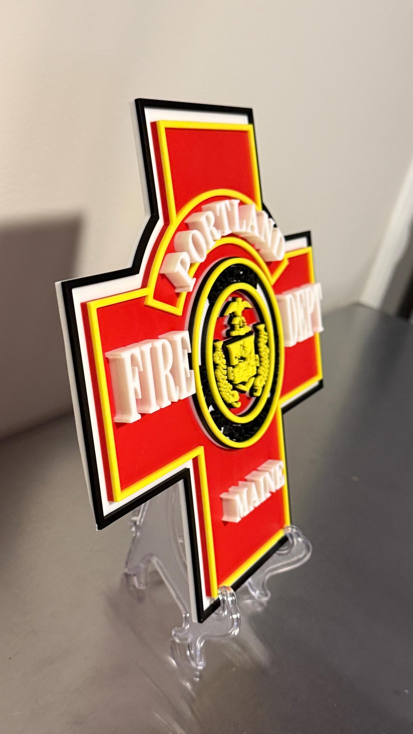 Portland Maine Fire Department 3D Embossed Display Plaque ME