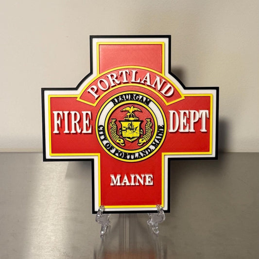 Portland Maine Fire Department 3D Embossed Display Plaque ME