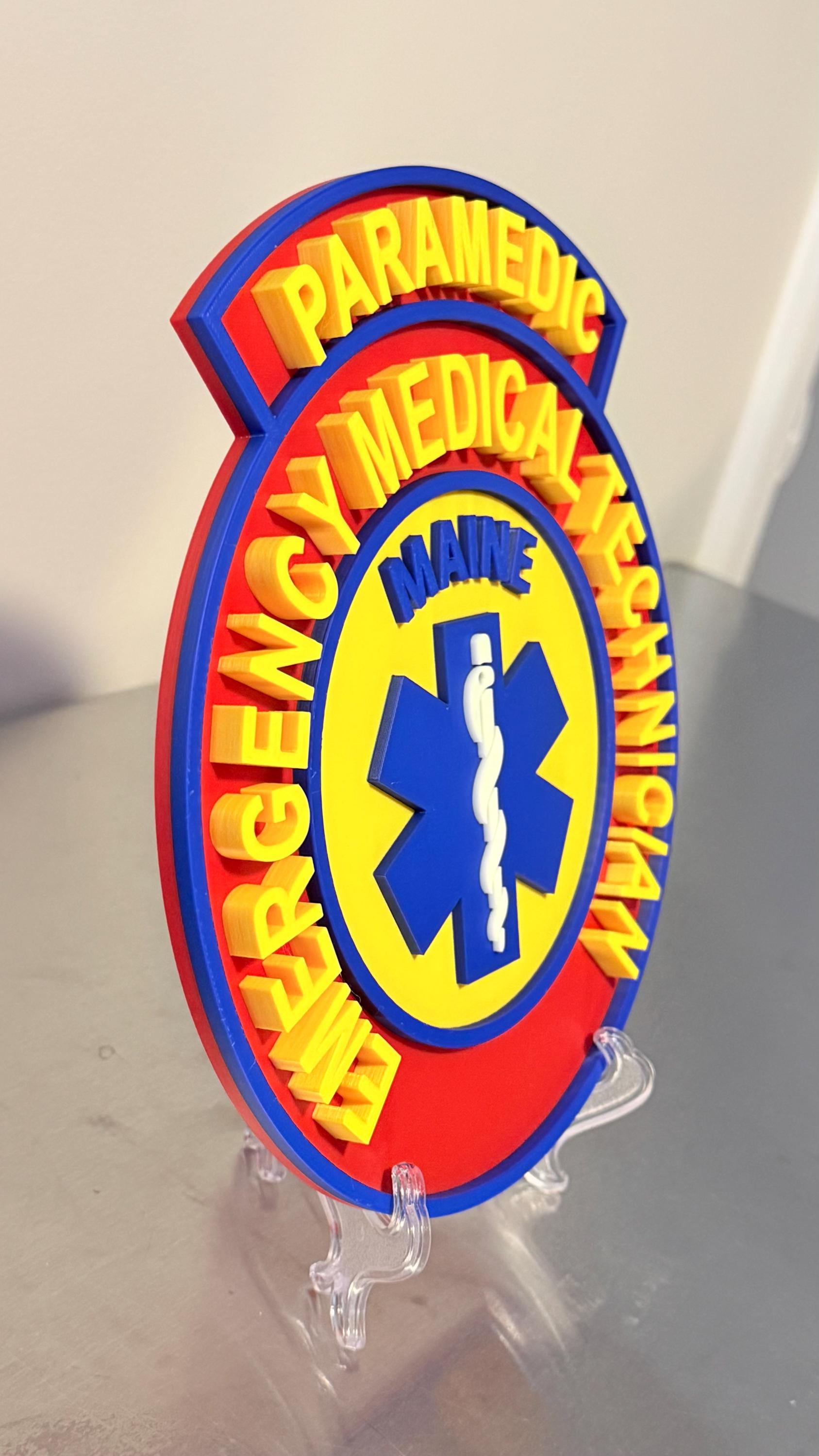 Maine EMT & Paramedic EMS 3D Embossed Display Plaque ME