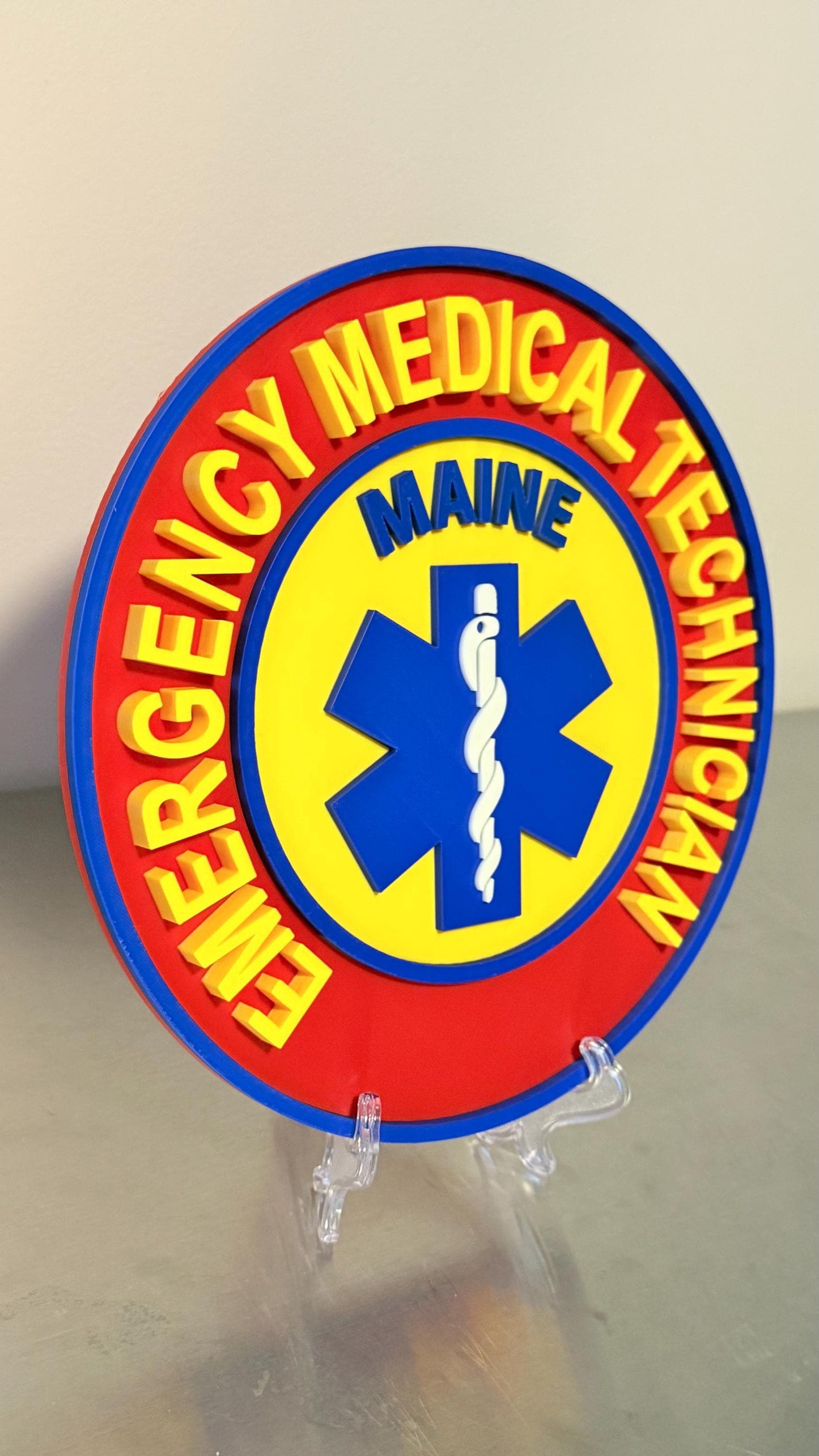 Maine EMT & Paramedic EMS 3D Embossed Display Plaque ME