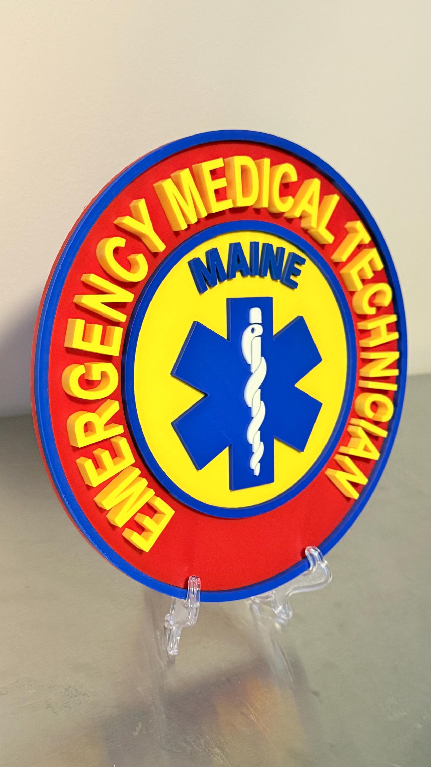 Maine EMT & Paramedic EMS 3D Embossed Display Plaque ME