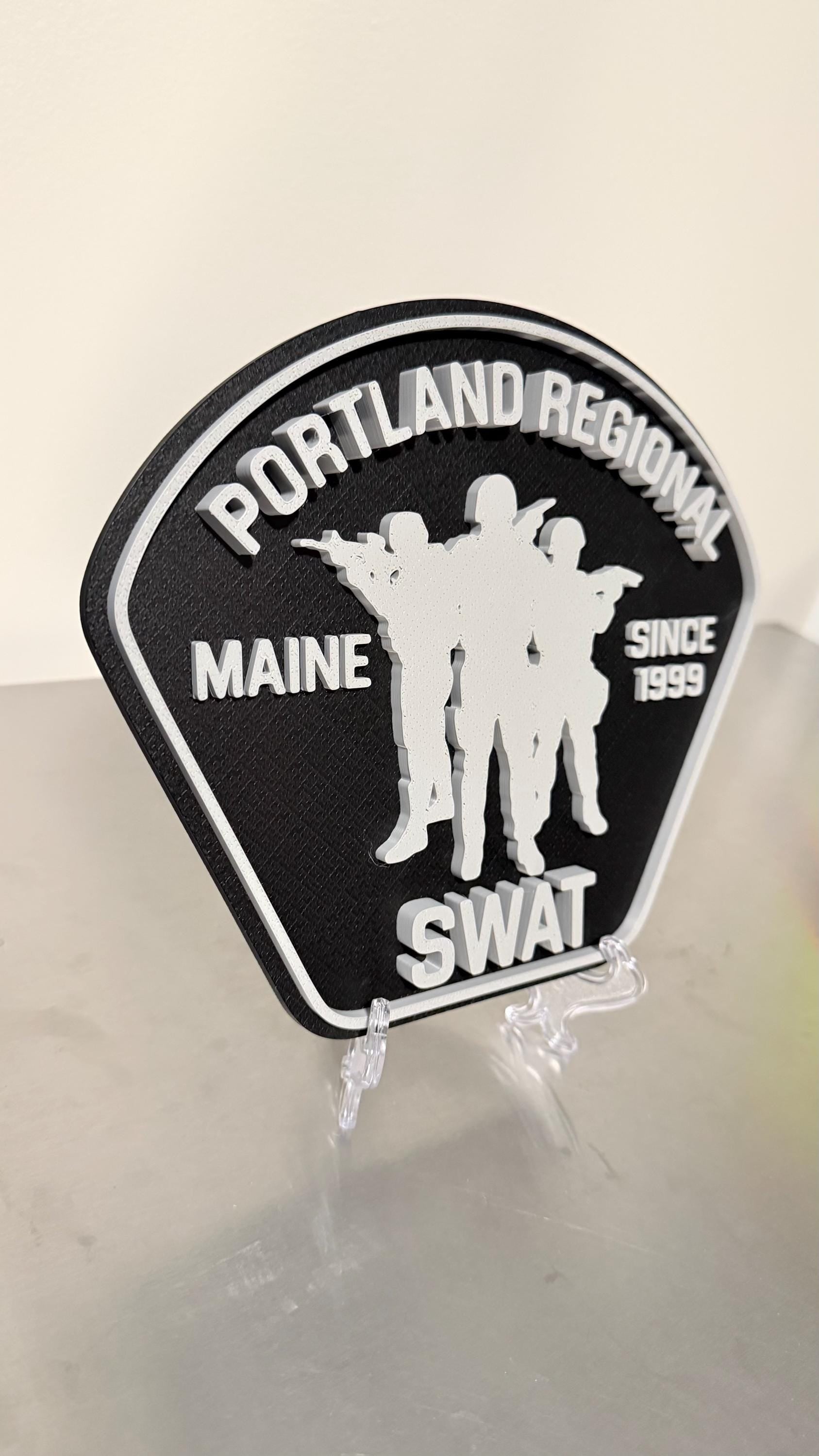 Portland Regional SWAT Police 3D Embossed Display Plaque ME Maine