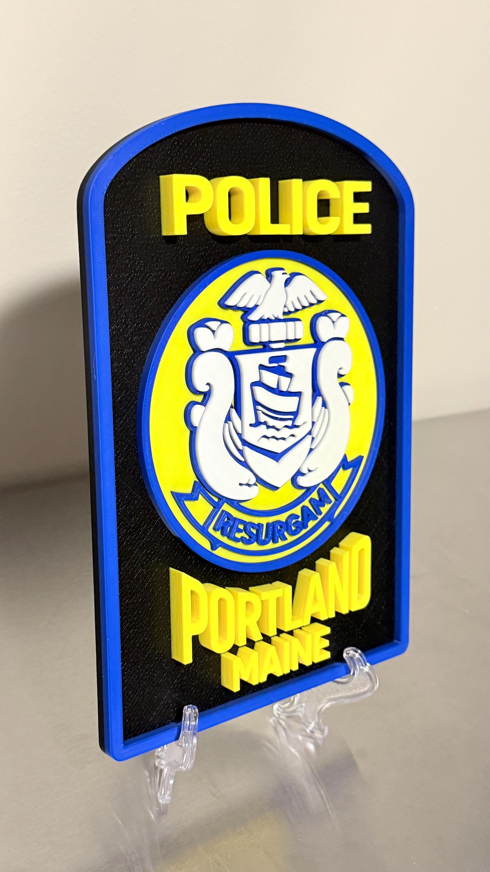 Portland Police Department 3D Embossed Display Plaque ME Maine
