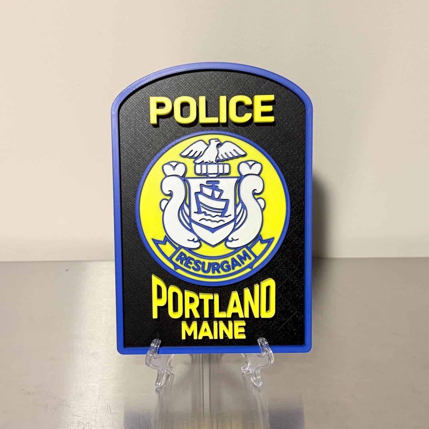 Portland Police Department 3D Embossed Display Plaque ME Maine