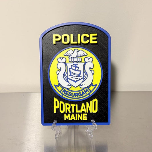 Portland Police Department 3D Embossed Display Plaque ME Maine