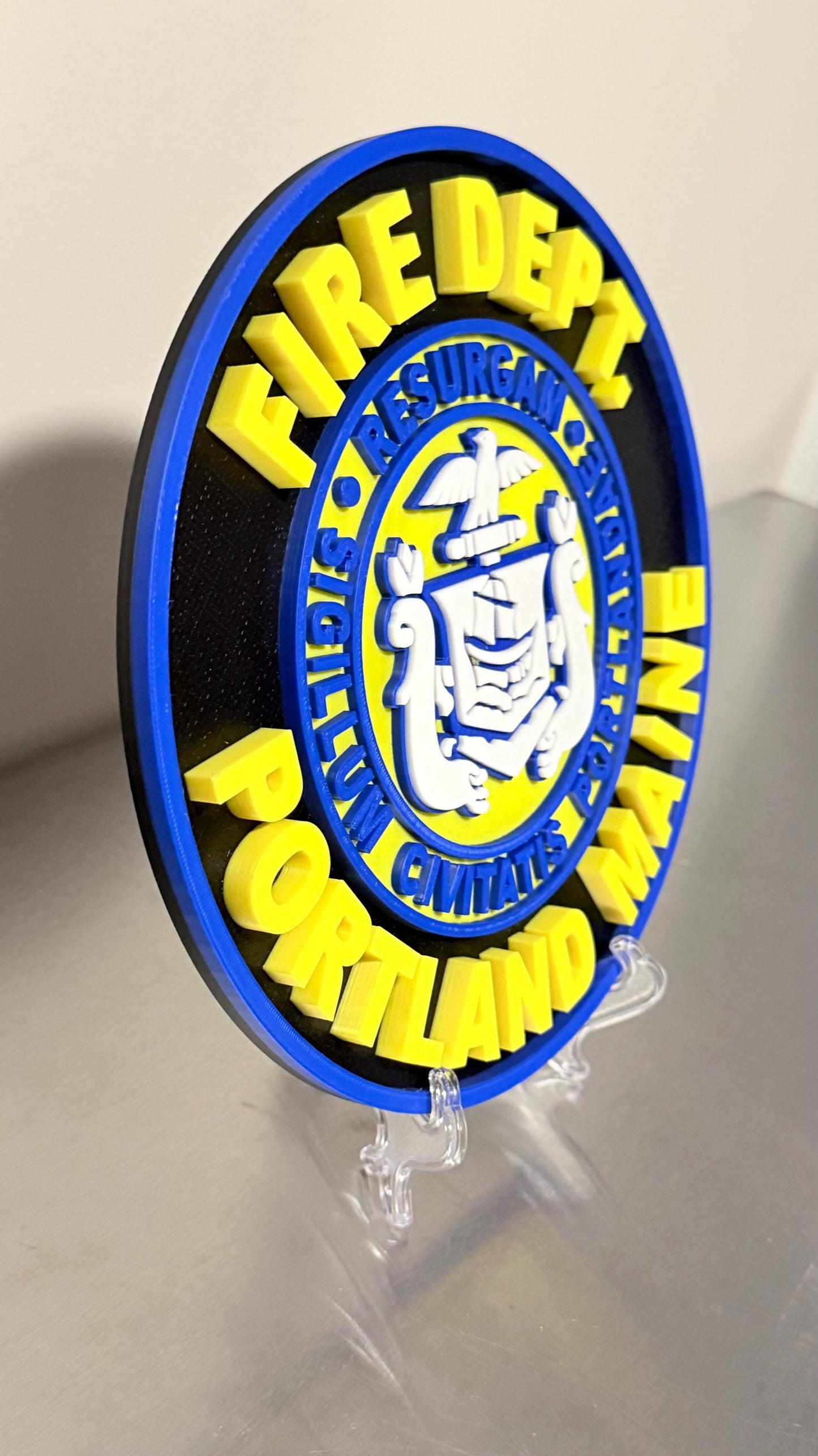 Portland Maine Fire Department Replica 3D Embossed Display Plaque ME