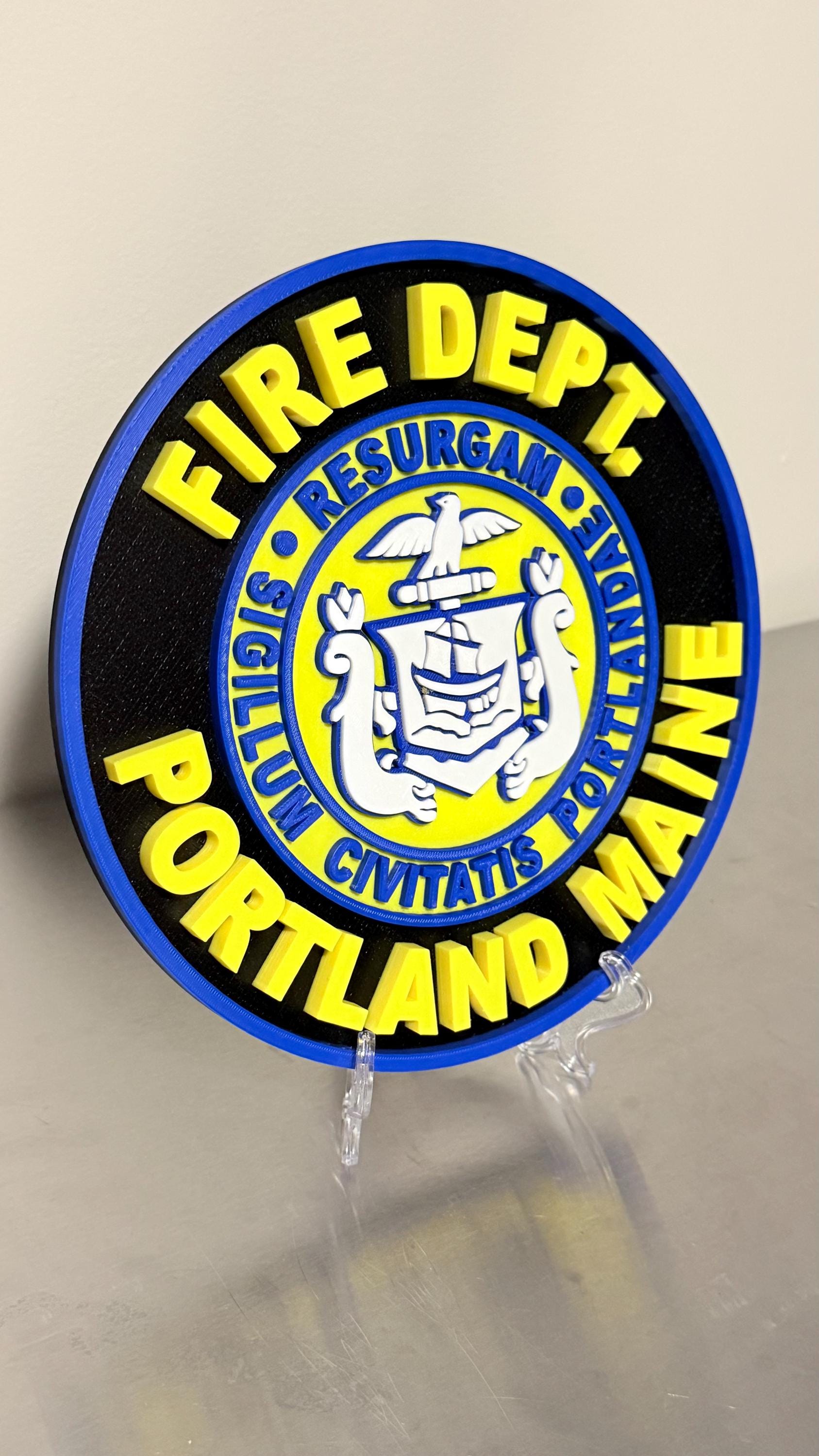 Portland Maine Fire Department Replica 3D Embossed Display Plaque ME