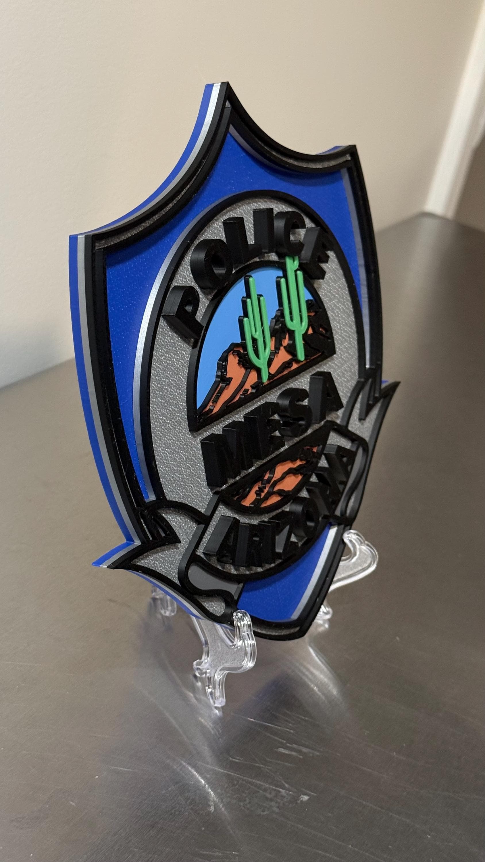 Mesa Arizona Police Plaque: 3D Embossed First Responder Display AZ