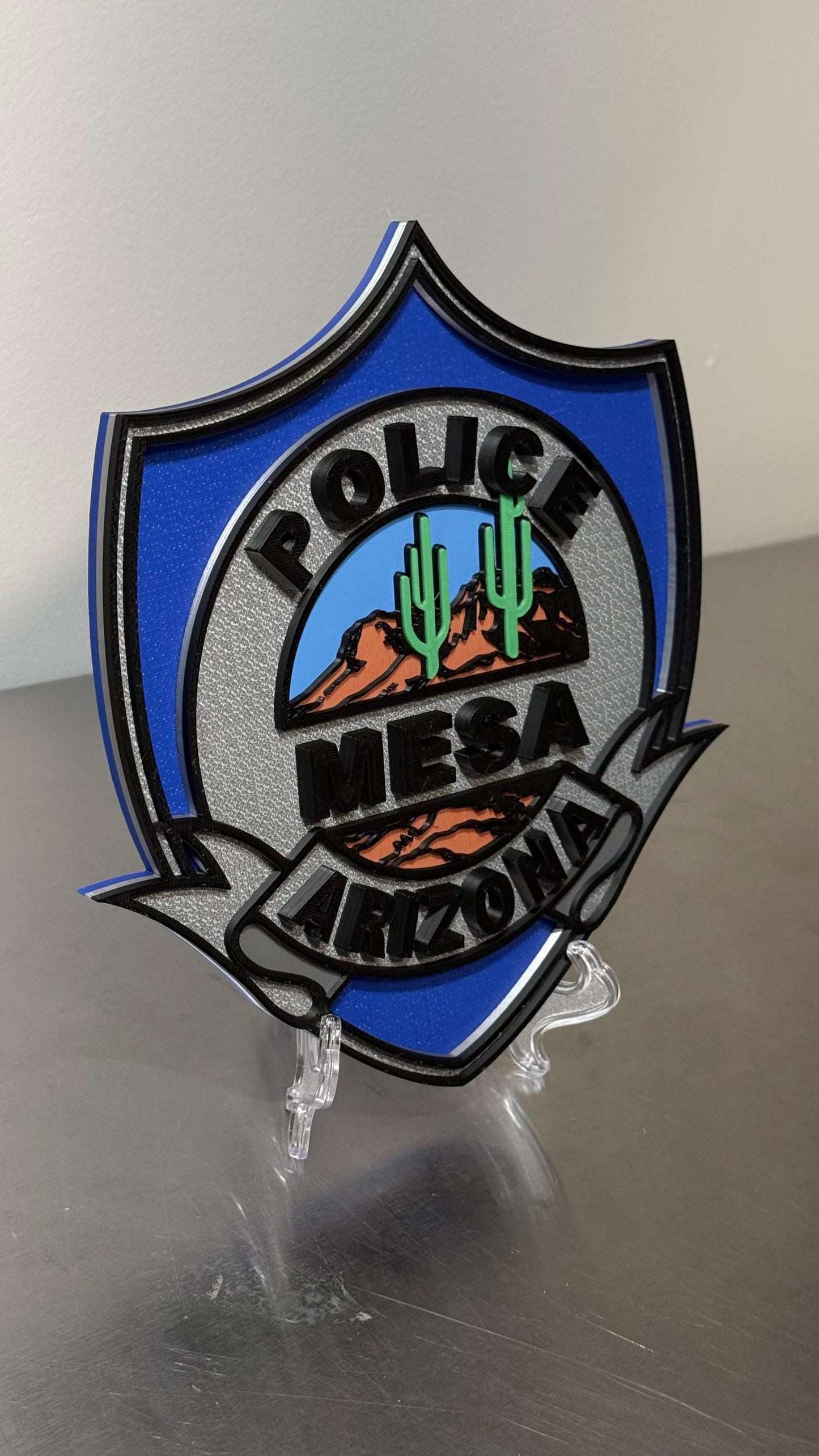 Mesa Arizona Police Plaque: 3D Embossed First Responder Display AZ