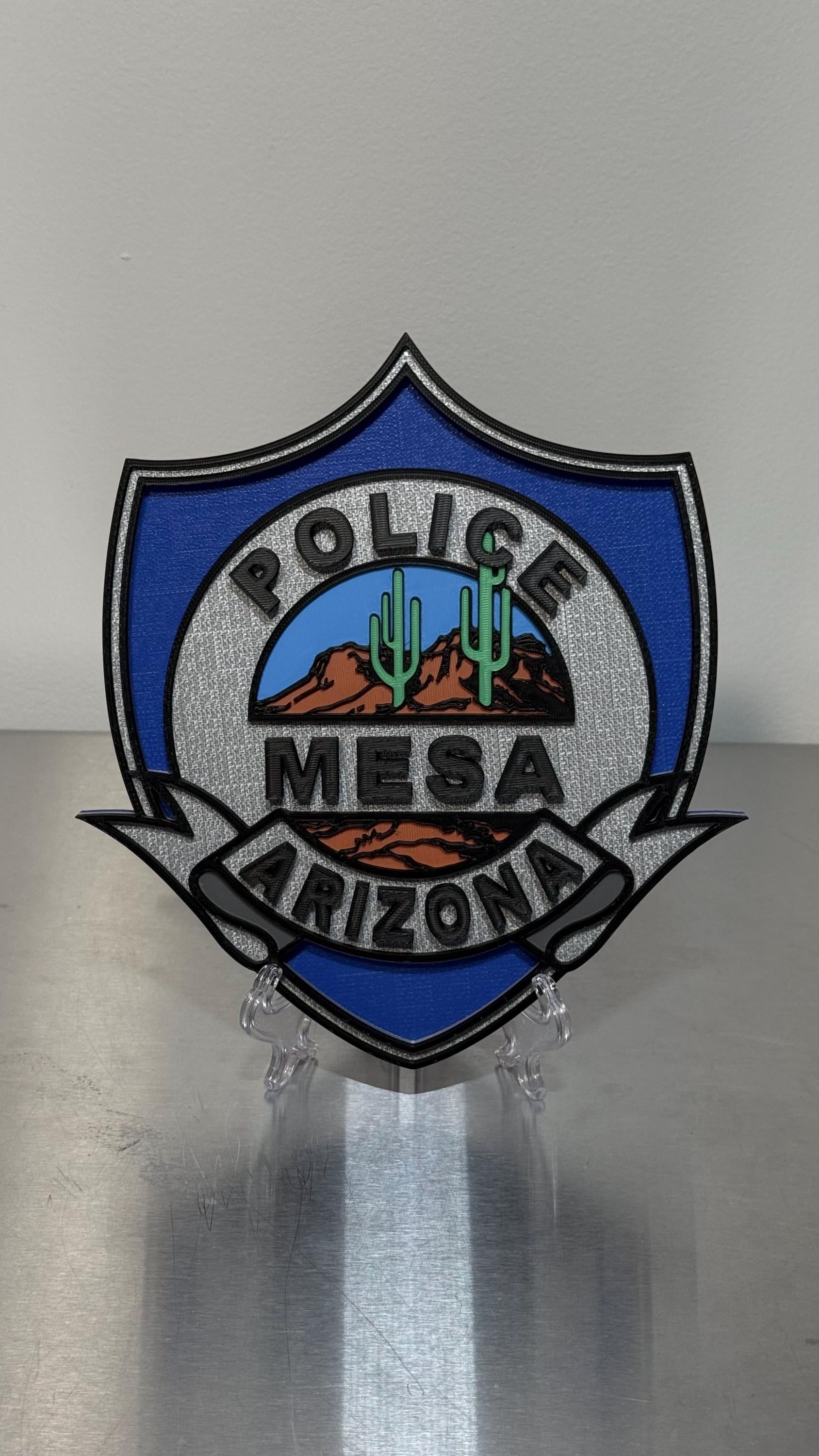 Mesa Arizona Police Plaque: 3D Embossed First Responder Display AZ
