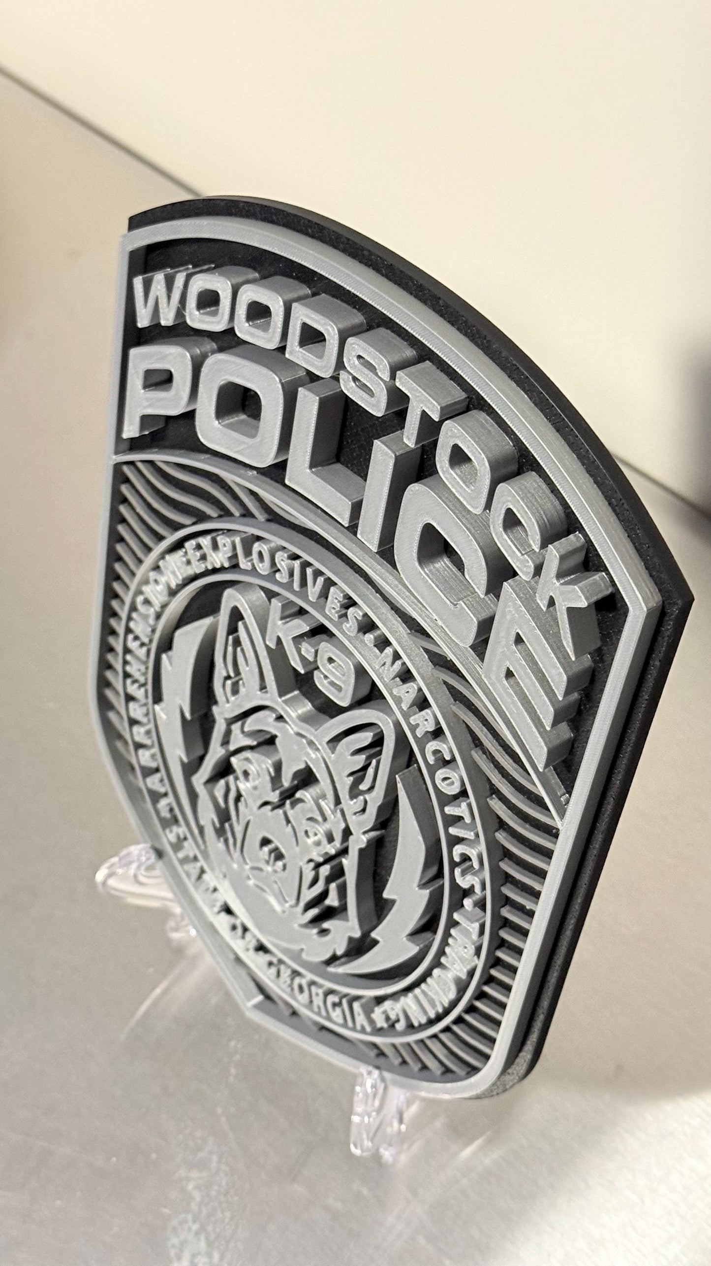 Woodstock K9 Police Georgia 3D Embossed Plaque GA