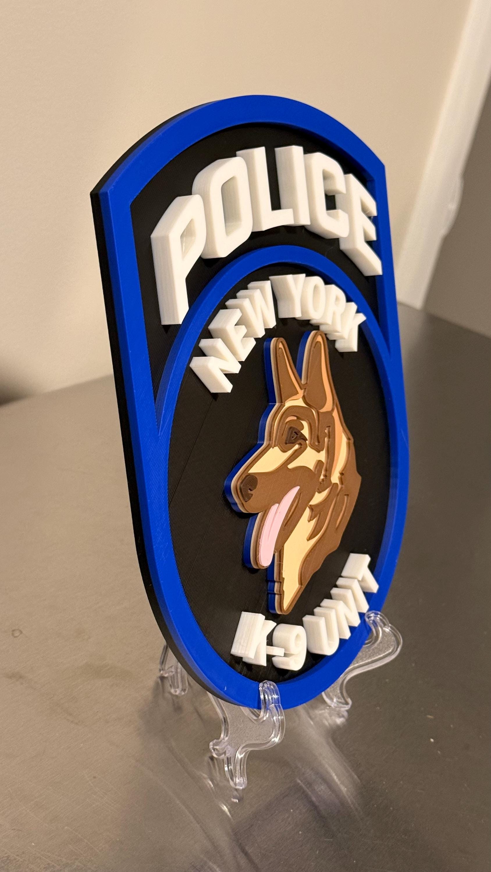 NYPD K9 Plaque 3D Embossed Police Plaque New York City Police