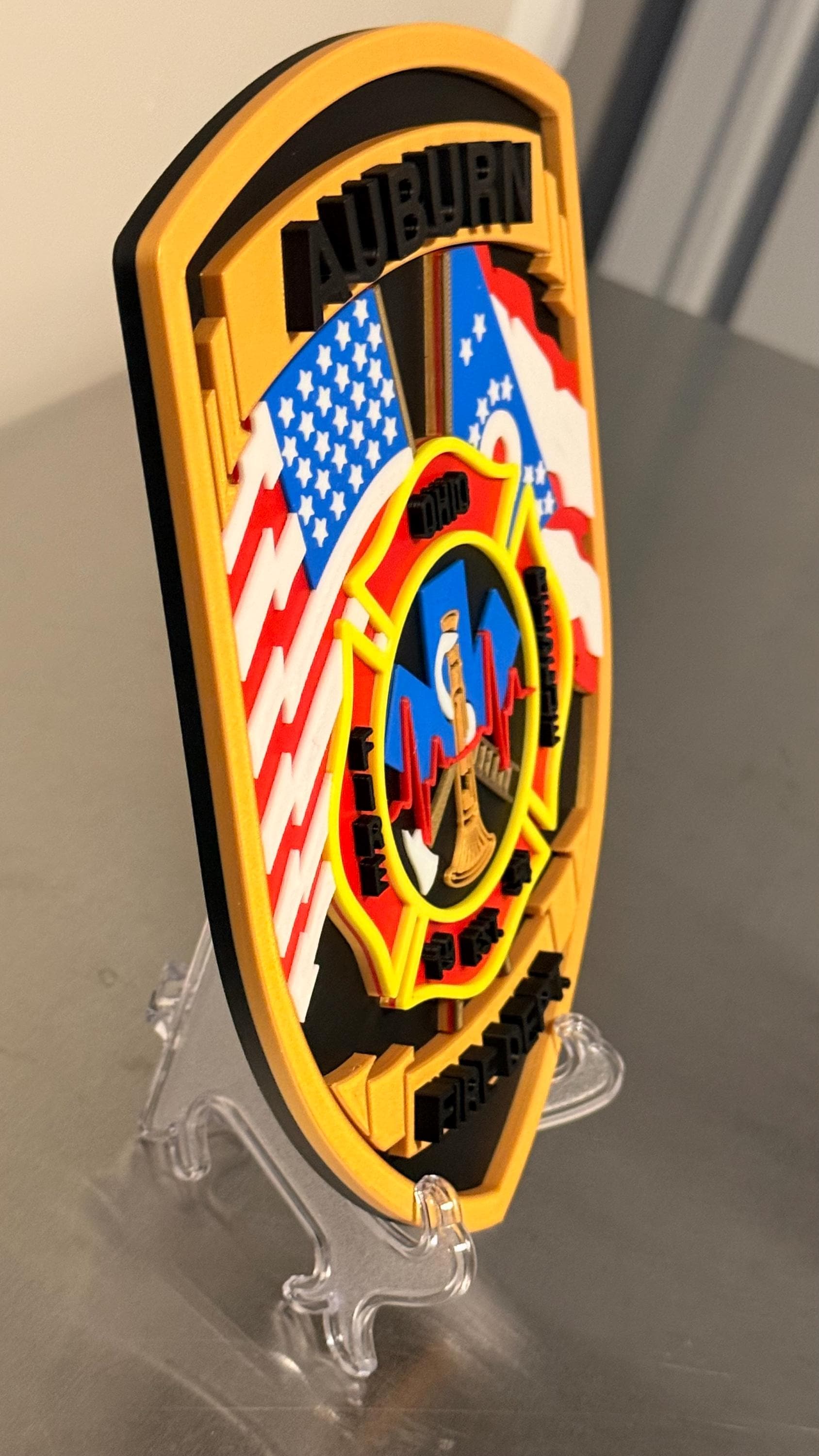 Auburn Fire Department 3D Display Plaque - First Responder Wall Art Ohio OH