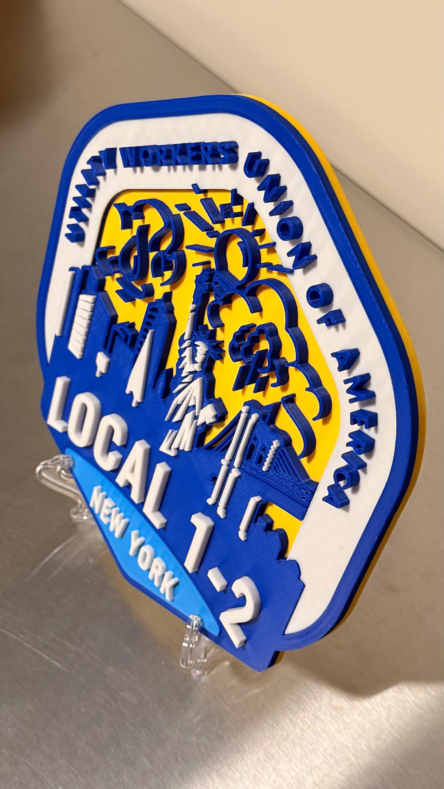 UWUA Local 1-2 3D Embossed Display Plaque Utility Workers Union Of America