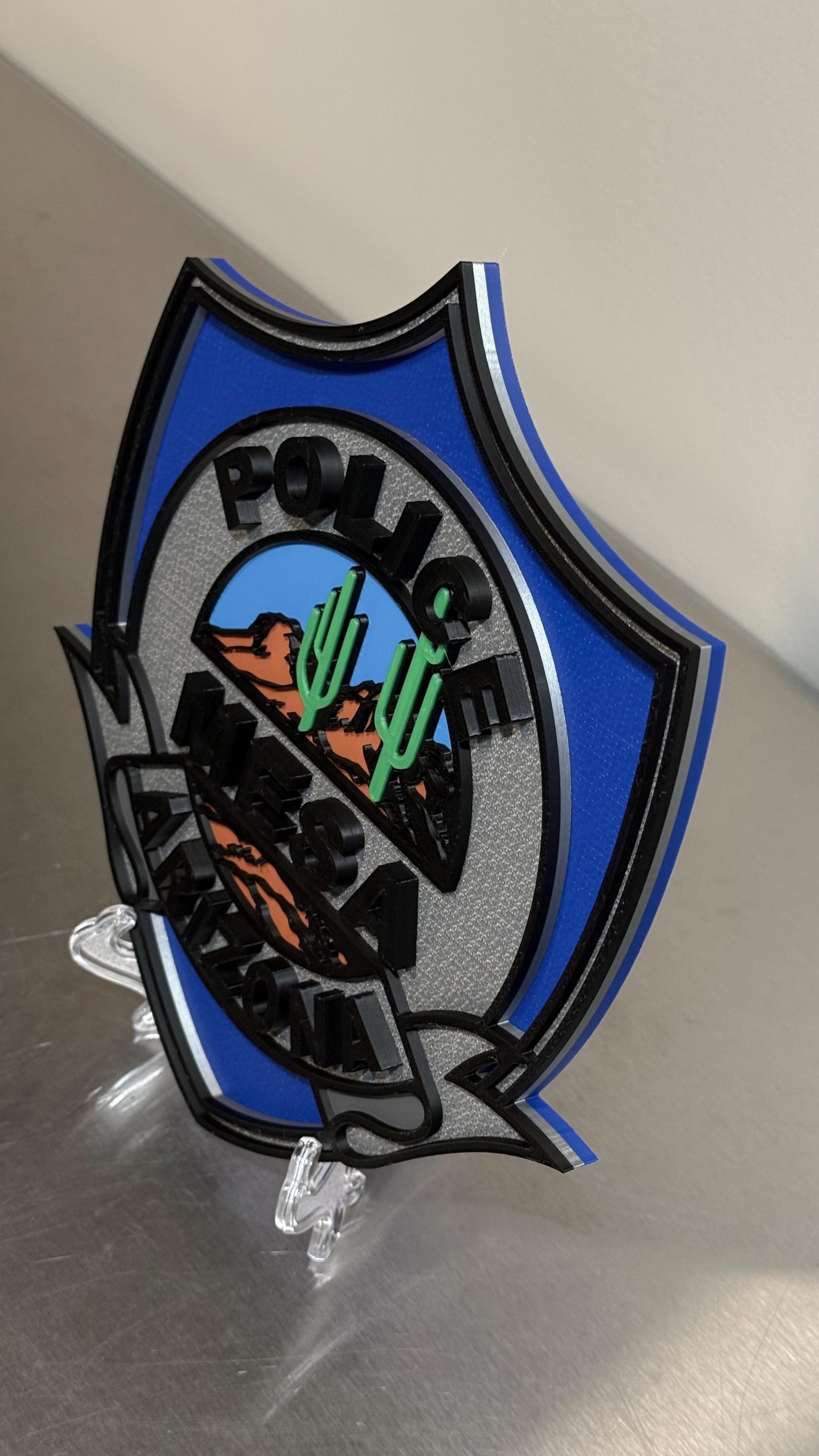 Mesa Arizona Police Plaque: 3D Embossed First Responder Display AZ