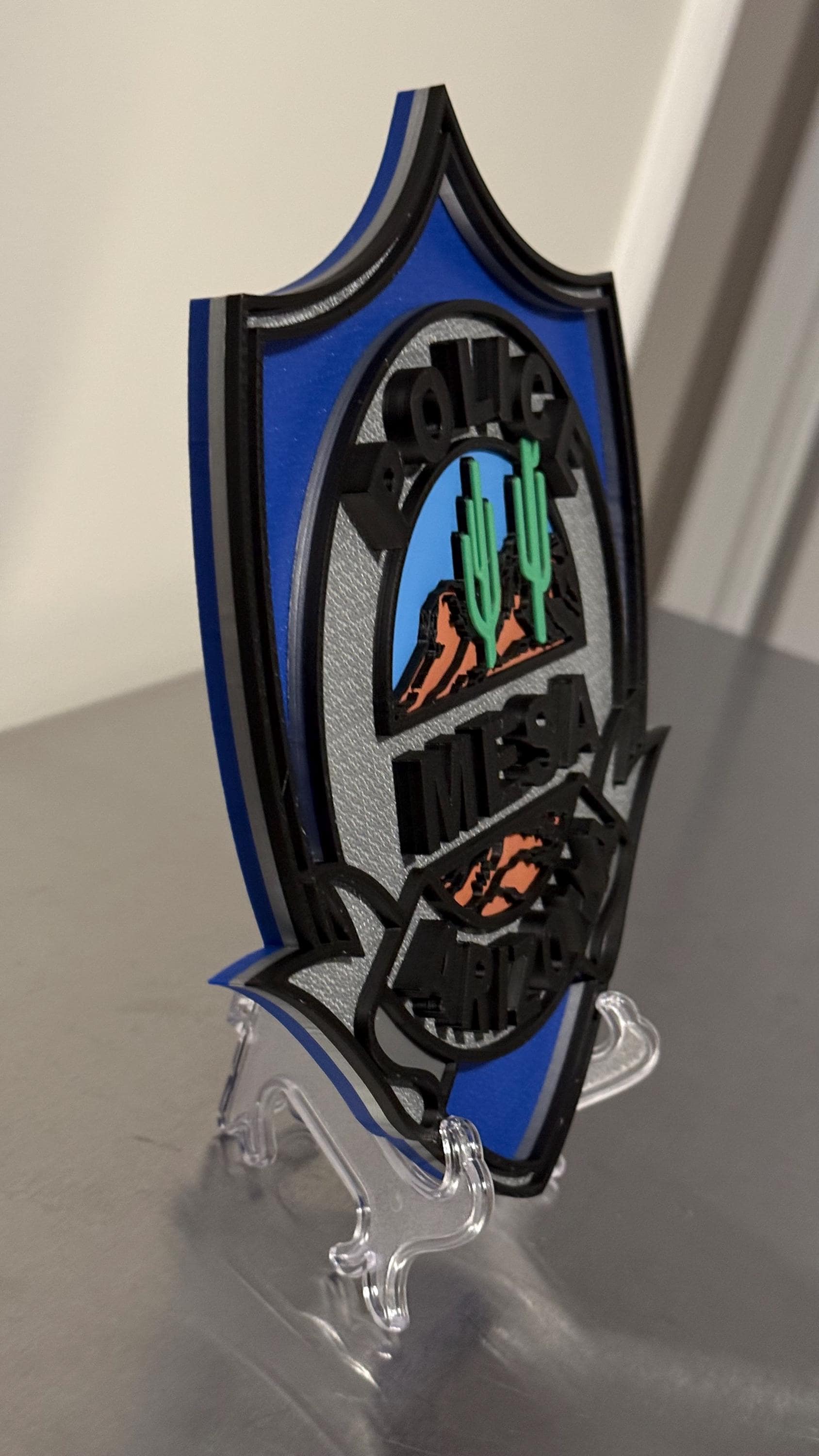 Mesa Arizona Police Plaque: 3D Embossed First Responder Display AZ