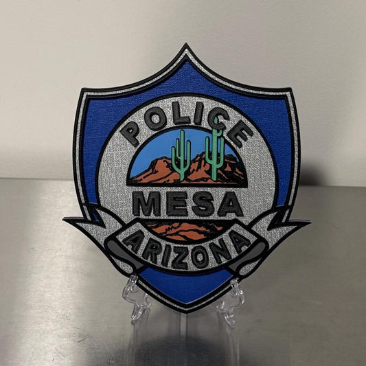 Mesa Arizona Police Plaque: 3D Embossed First Responder Display AZ