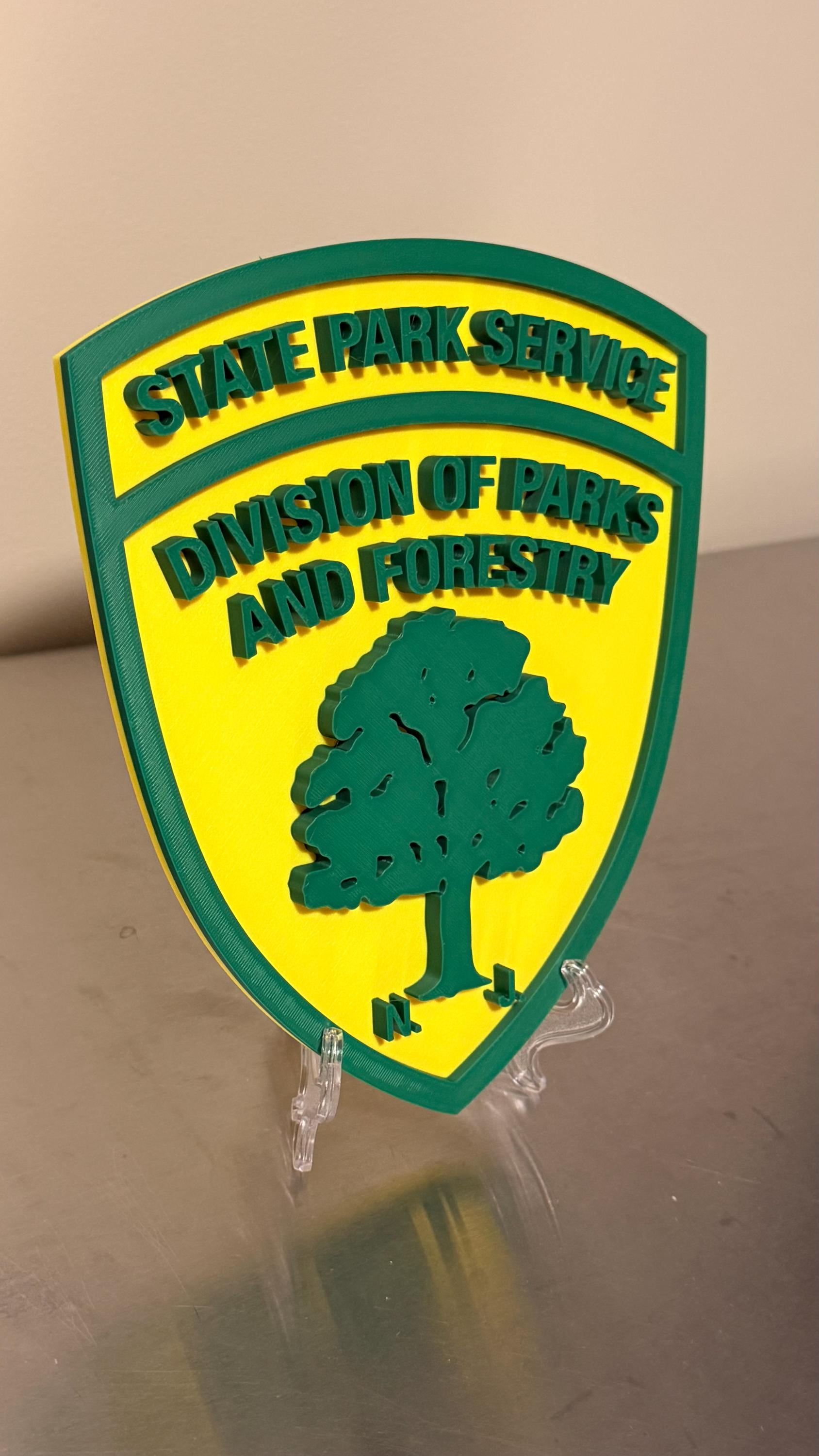 NJ State Park Services Division of Parks & Forestry 3D Embossed Plaque New Jersey