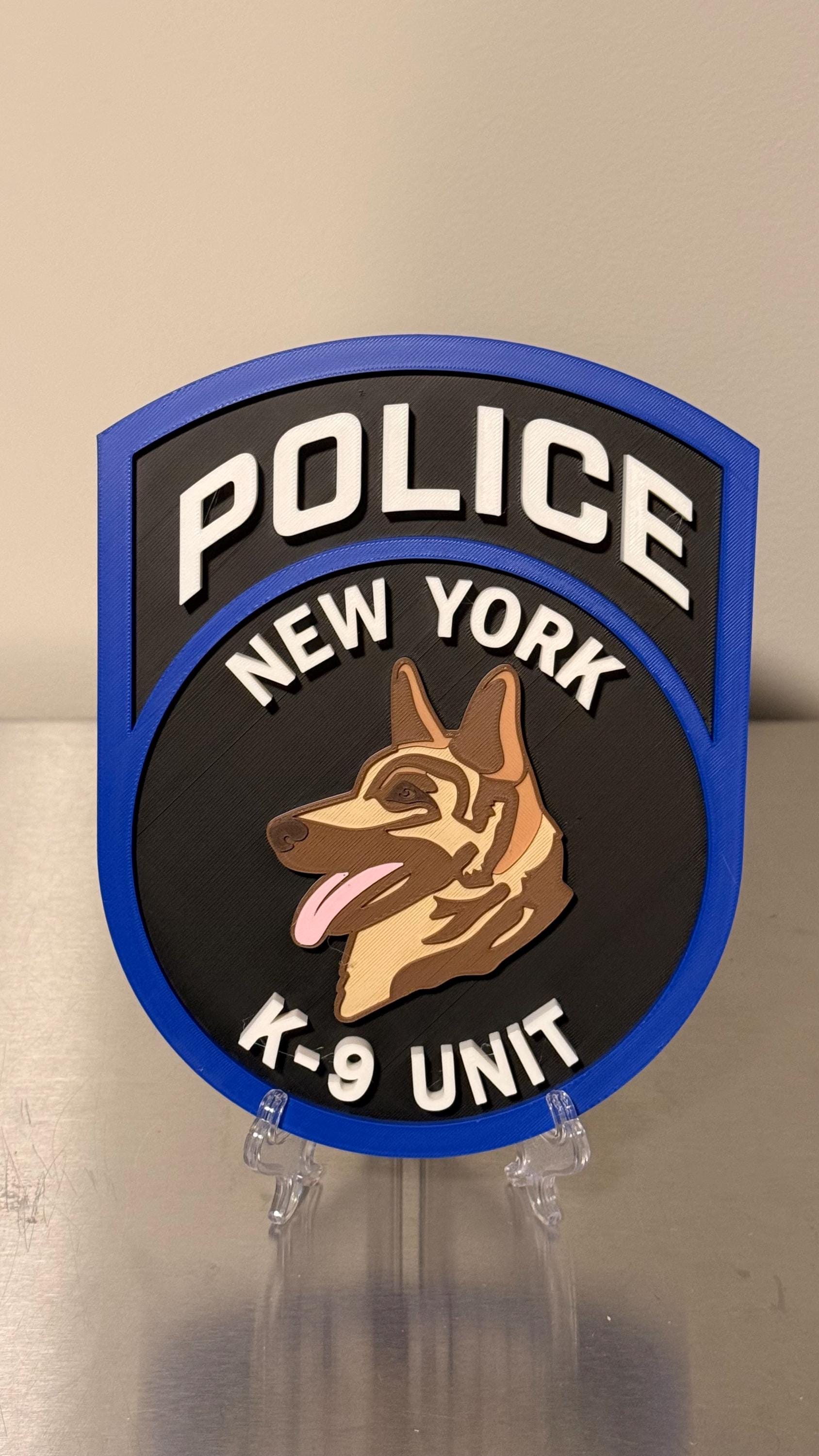 NYPD K9 Plaque 3D Embossed Police Plaque New York City Police