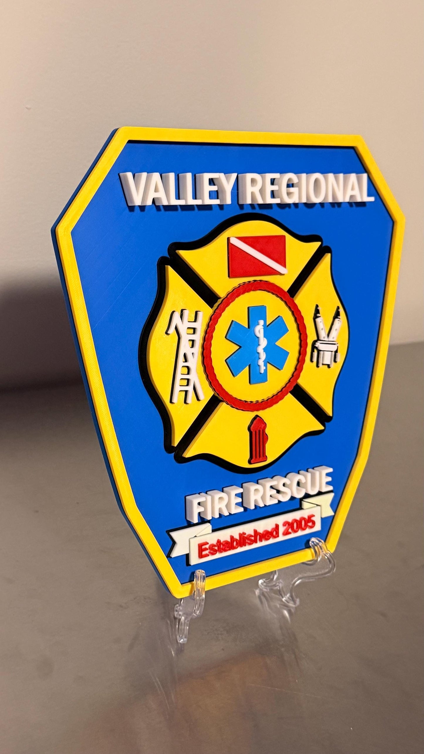 Valley Regional Fire Rescue 3D Embossed Display Plaque - Pennsylvania First Responder Wall Art
