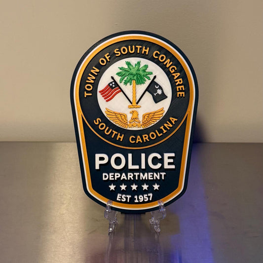 Town of South Congaree SC Police Department Plaque – First Responder Wall Decor South Carolina