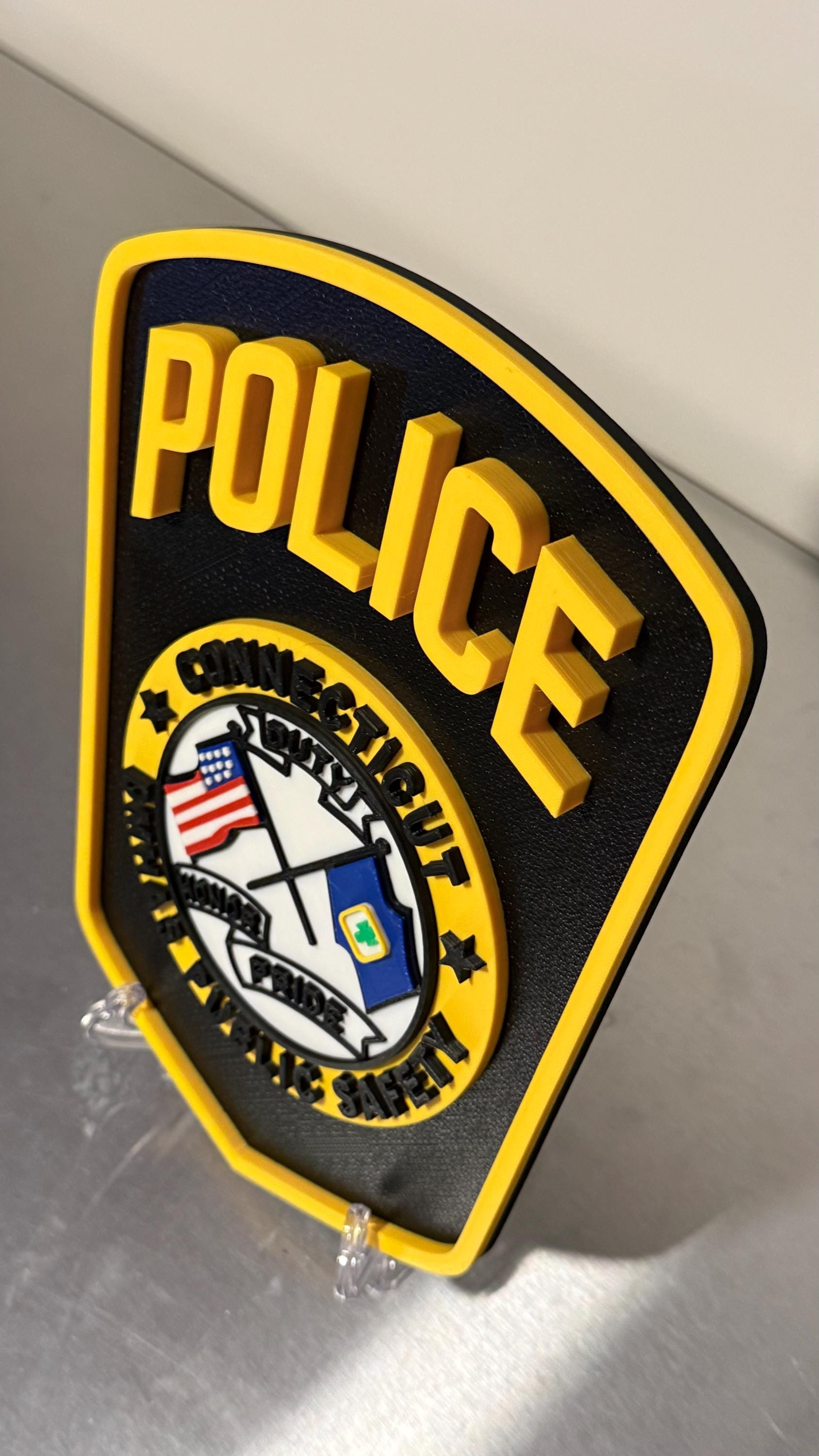 DMHAS Police Officer 3D Embossed Plaque – Connecticut First Responder Wall Art