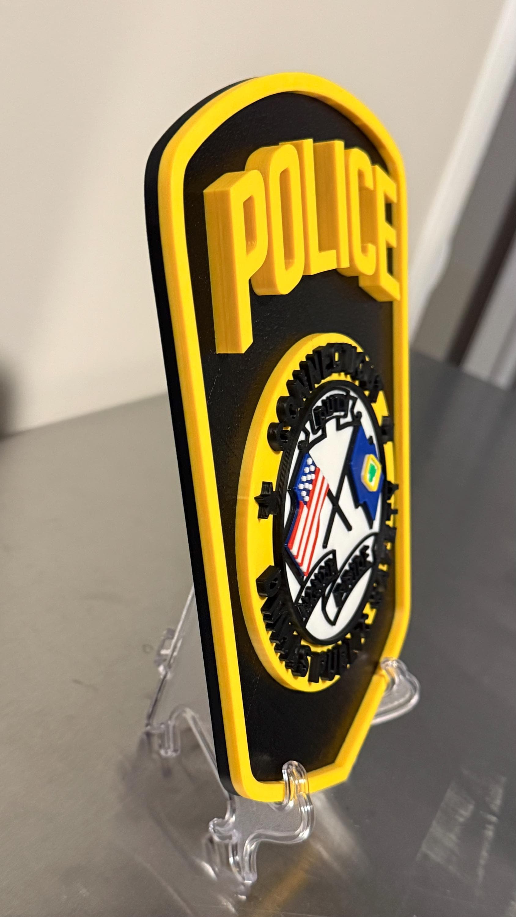 DMHAS Police Officer 3D Embossed Plaque – Connecticut First Responder Wall Art