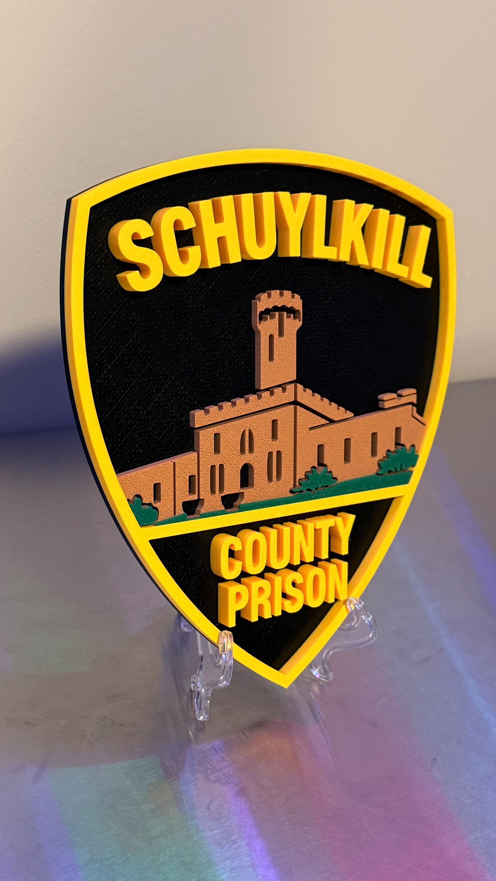 Schuylkill County Prison 3D Display Plaque - First Responder Wall Art PA Pennsylvania