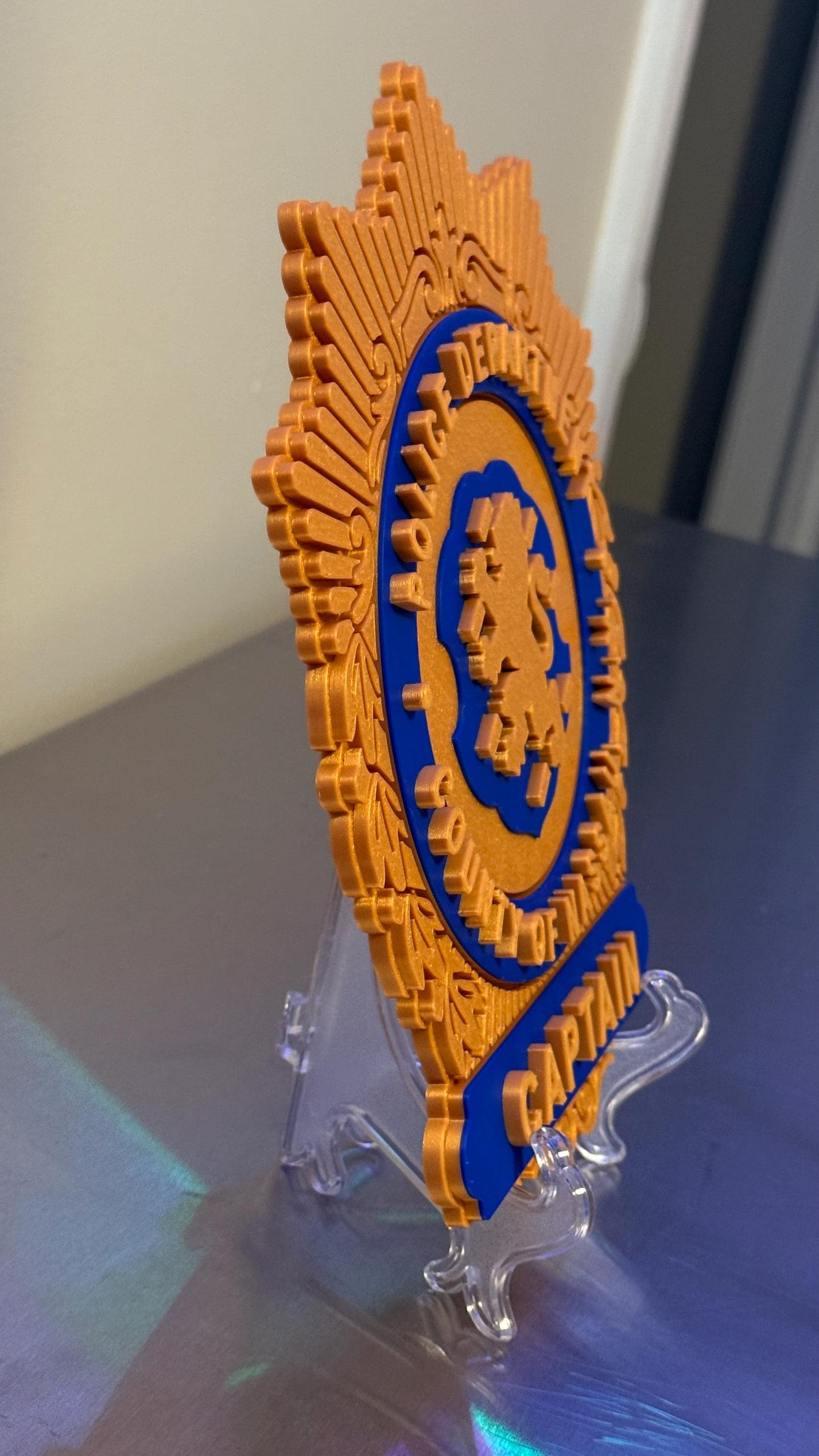 Nassau County Police Captain Shield 3D Display Plaque NY Police Gift New York