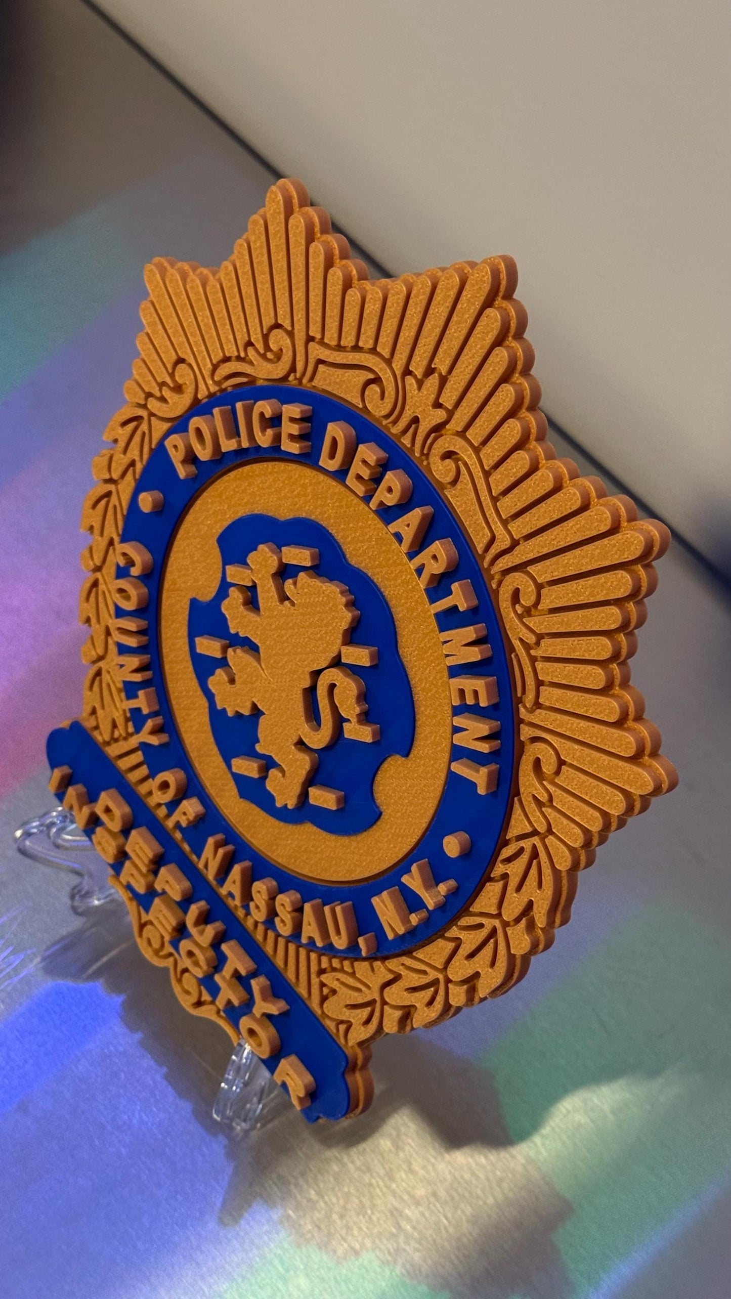 Nassau County Police Deputy Inspector Shield 3D Display Plaque NY Police Gift New York