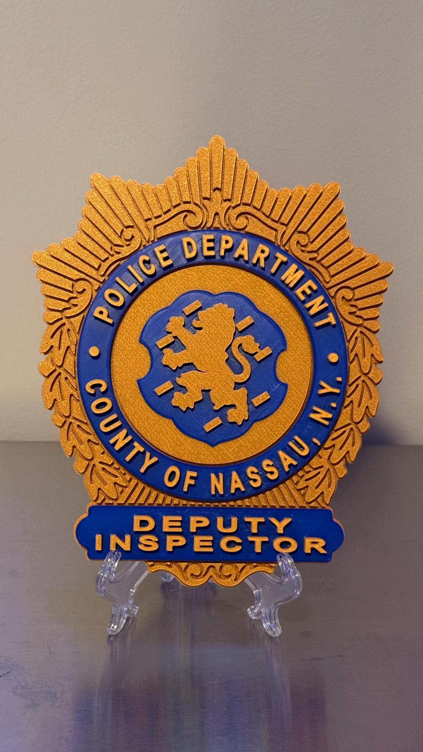 Nassau County Police Deputy Inspector Shield 3D Display Plaque NY Police Gift New York