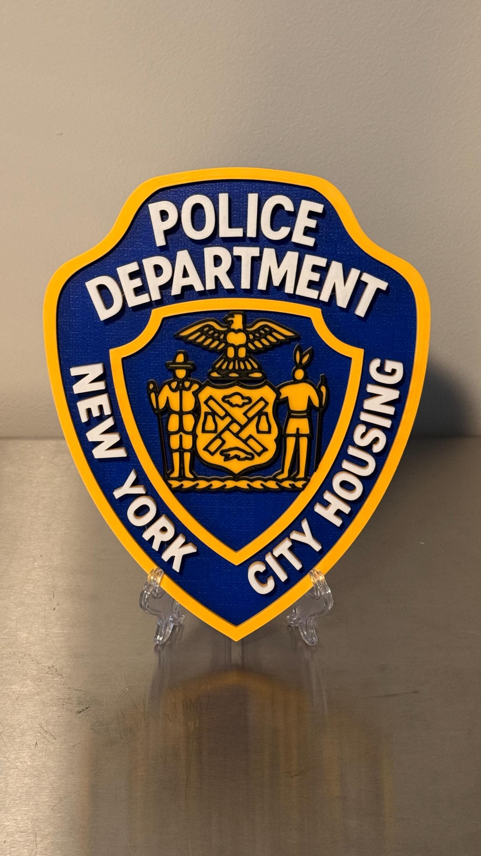 New York City Housing Police 3D Embossed Display Plaque: NYC Police Department Wall Art