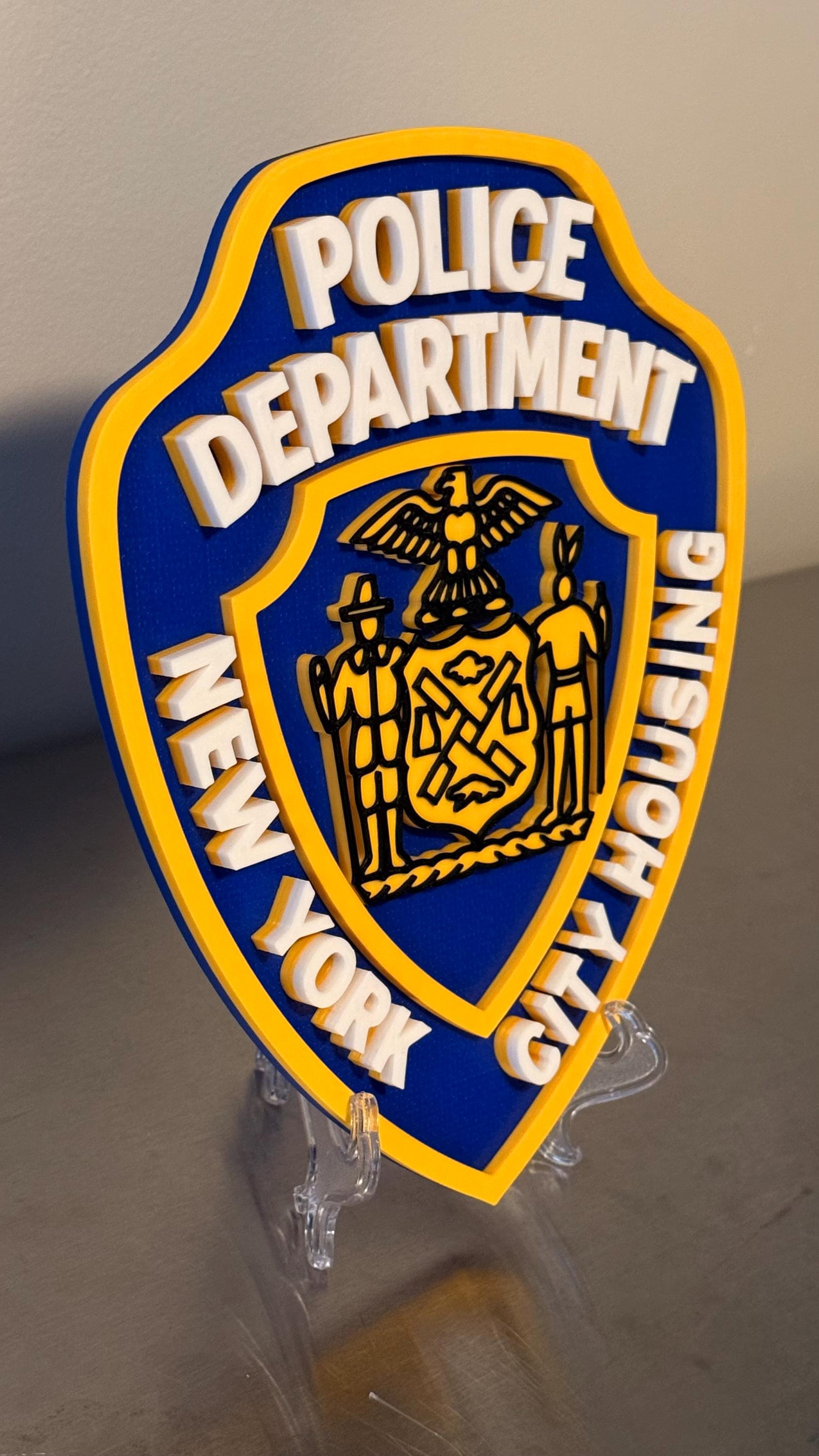 New York City Housing Police 3D Embossed Display Plaque: NYC Police Department Wall Art