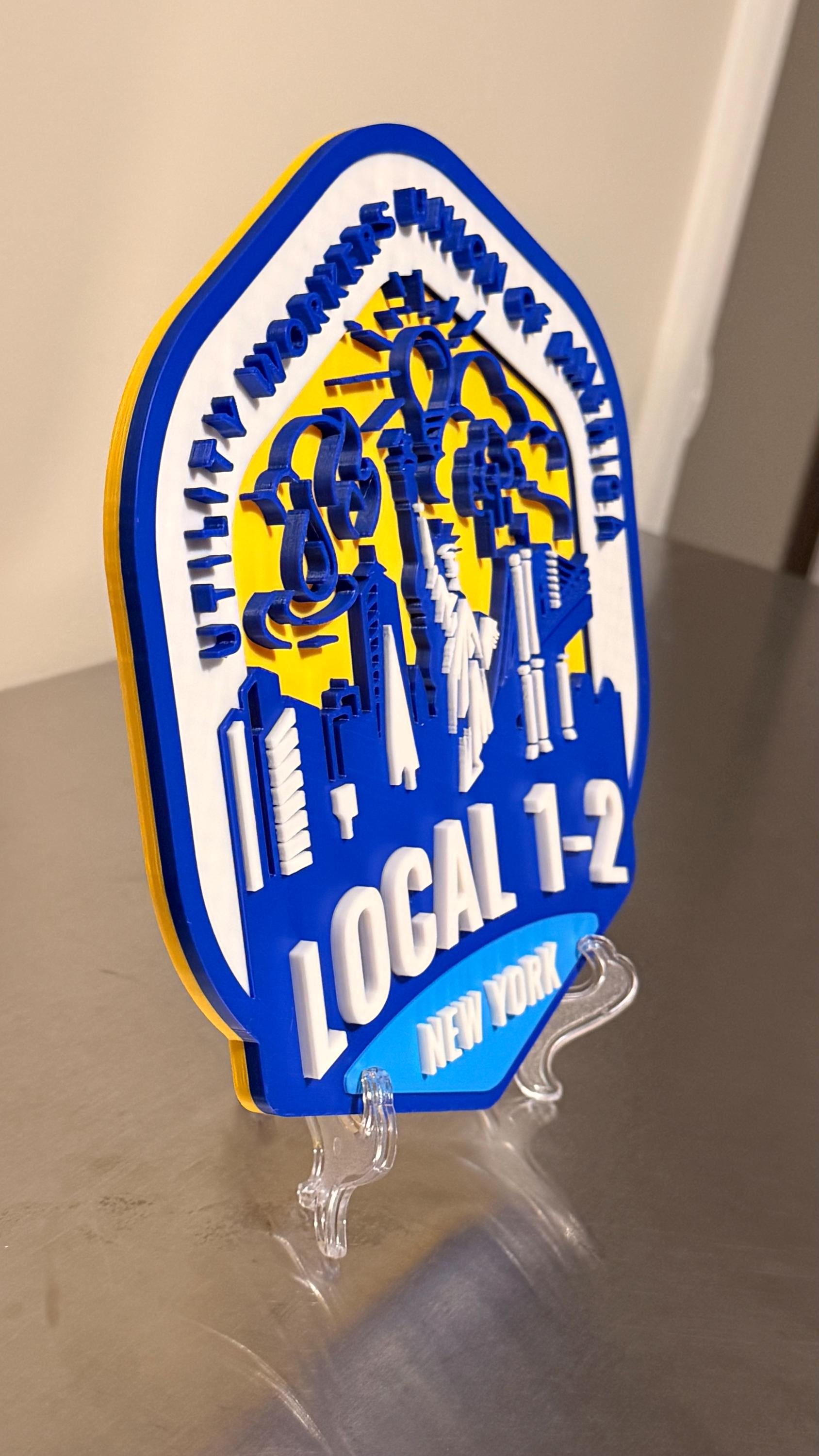 UWUA Local 1-2 3D Embossed Display Plaque Utility Workers Union Of America