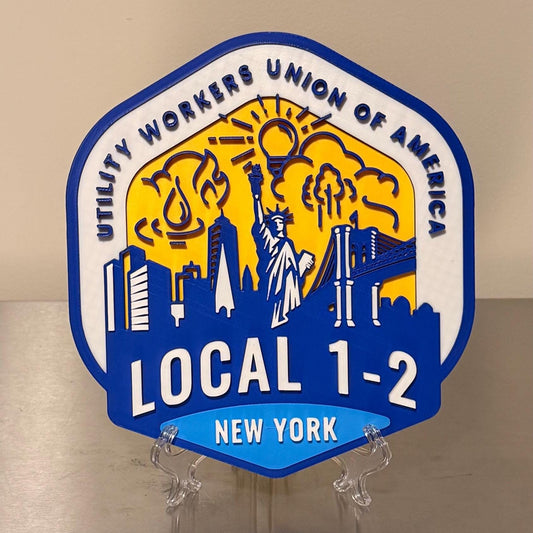 UWUA Local 1-2 3D Embossed Display Plaque Utility Workers Union Of America