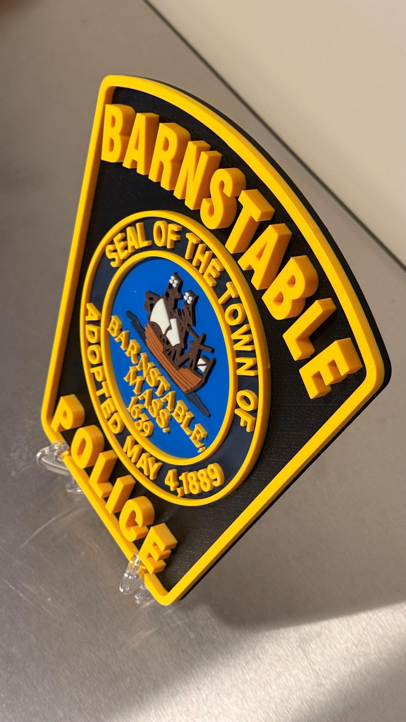 Barnstable Police Department MA 3D Plaque : Wall or Shelf Display Massachusetts