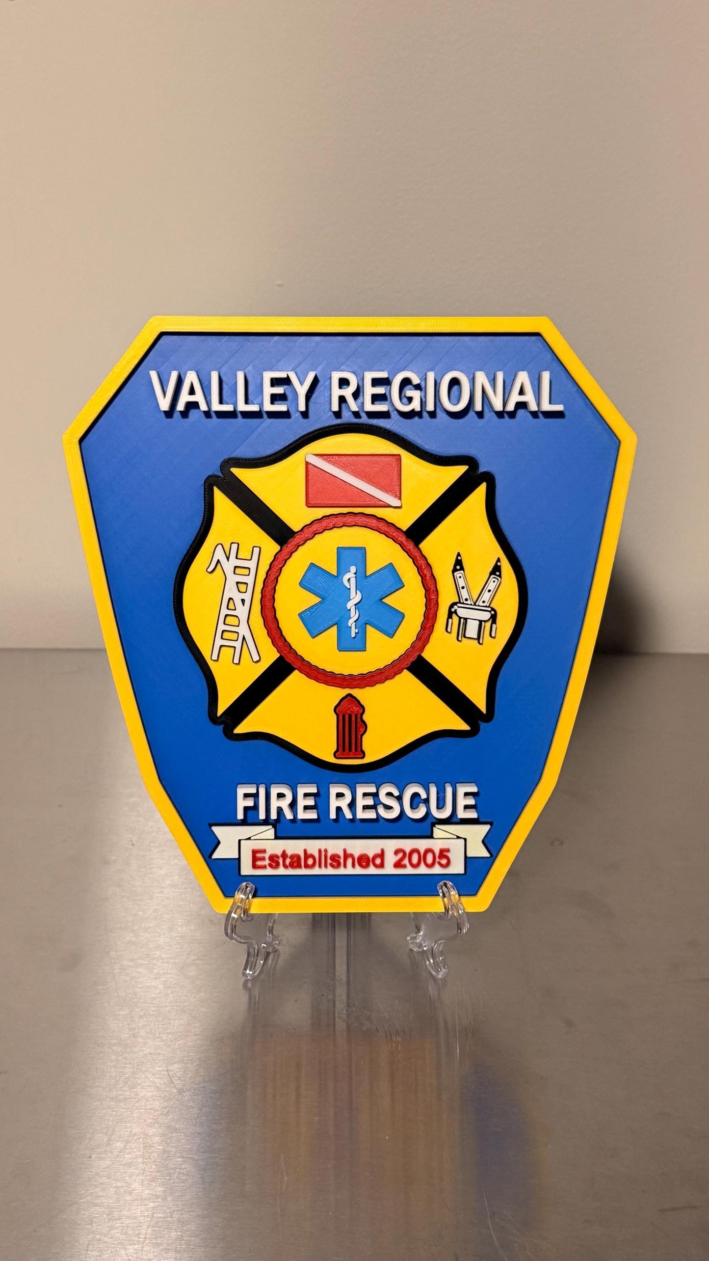 Valley Regional Fire Rescue 3D Embossed Display Plaque - Pennsylvania First Responder Wall Art