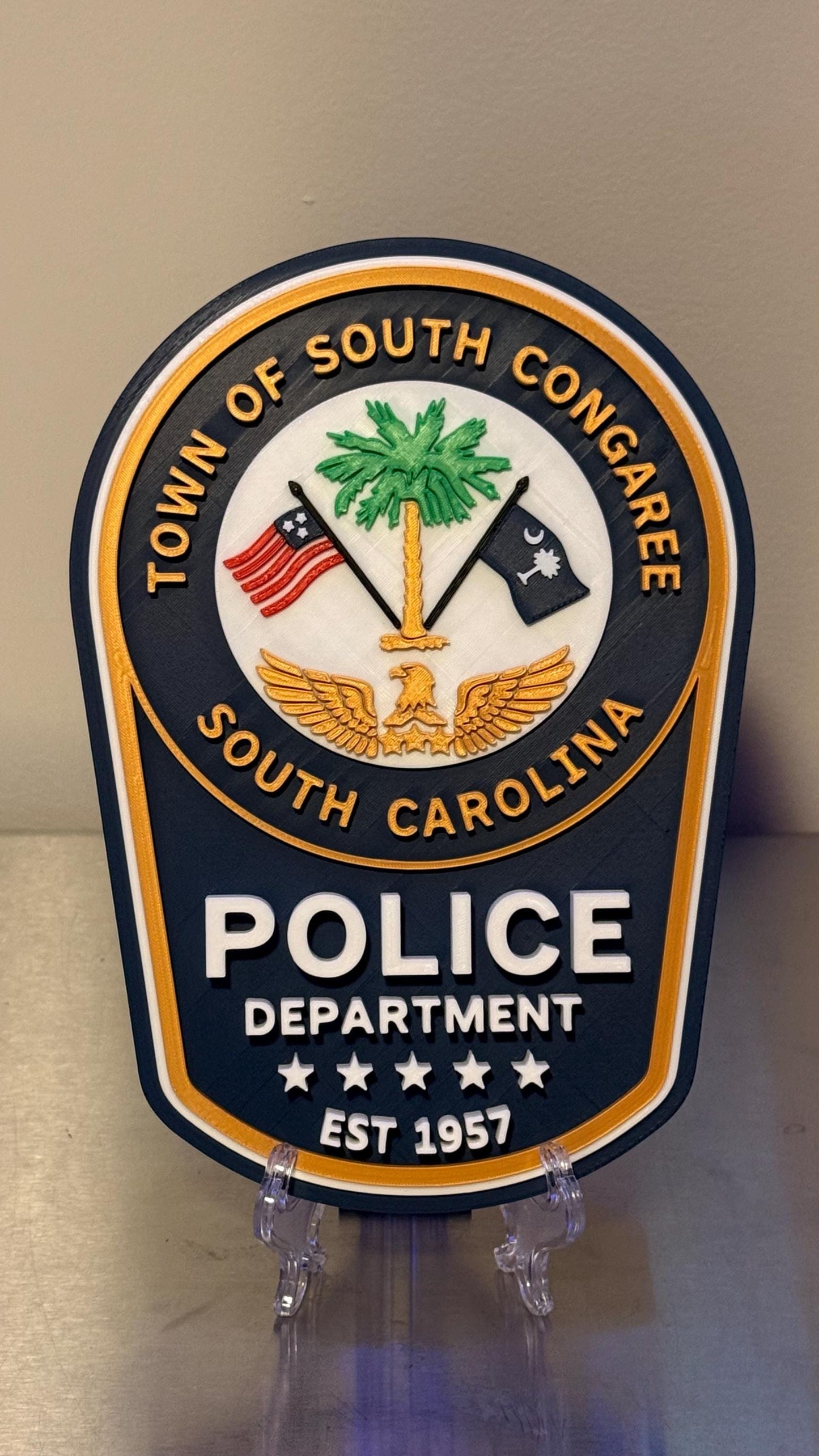 Town of South Congaree SC Police Department Plaque – First Responder Wall Decor South Carolina