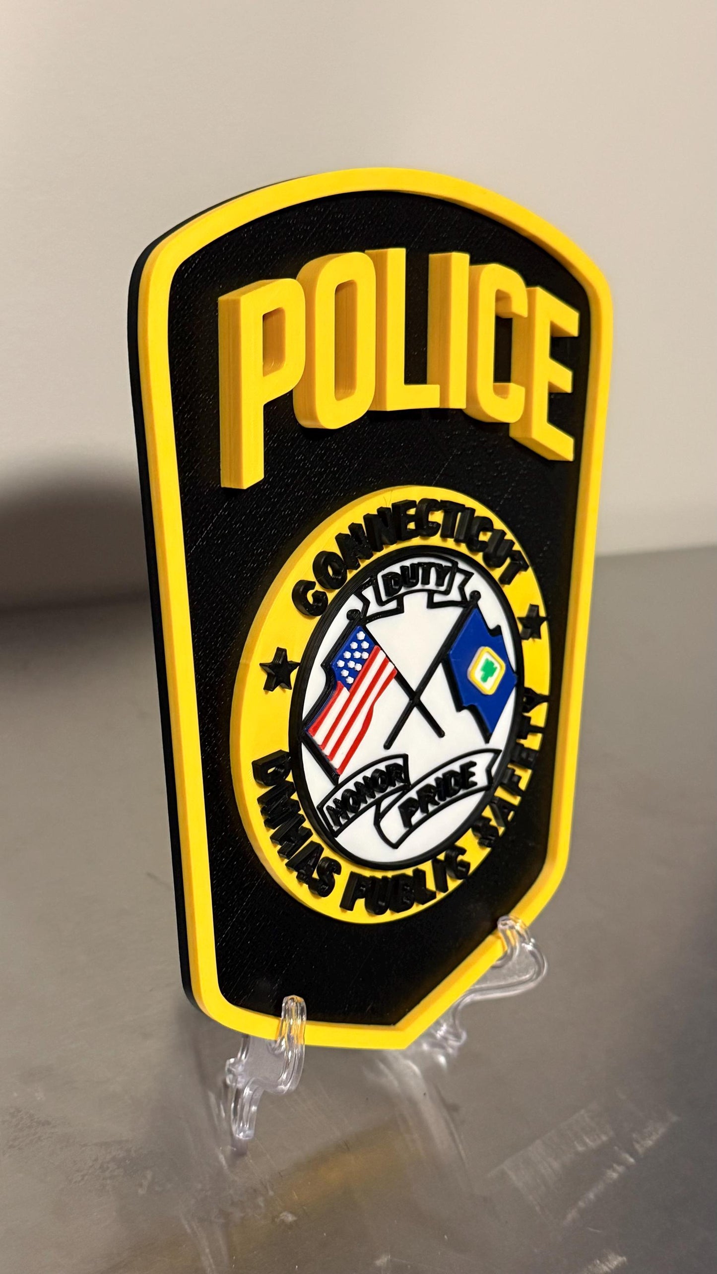 DMHAS Police Officer 3D Embossed Plaque – Connecticut First Responder Wall Art