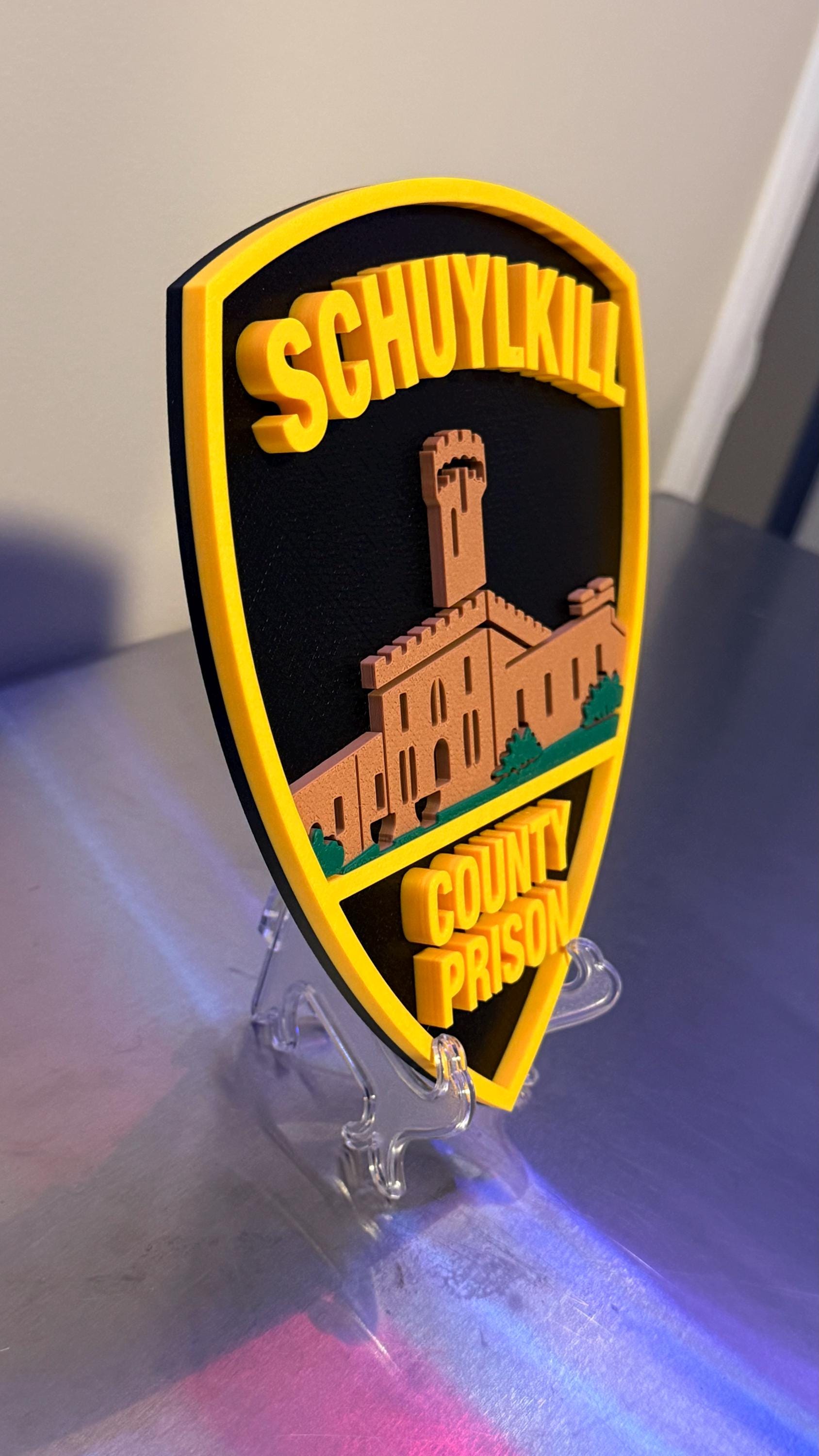 Schuylkill County Prison 3D Display Plaque - First Responder Wall Art PA Pennsylvania