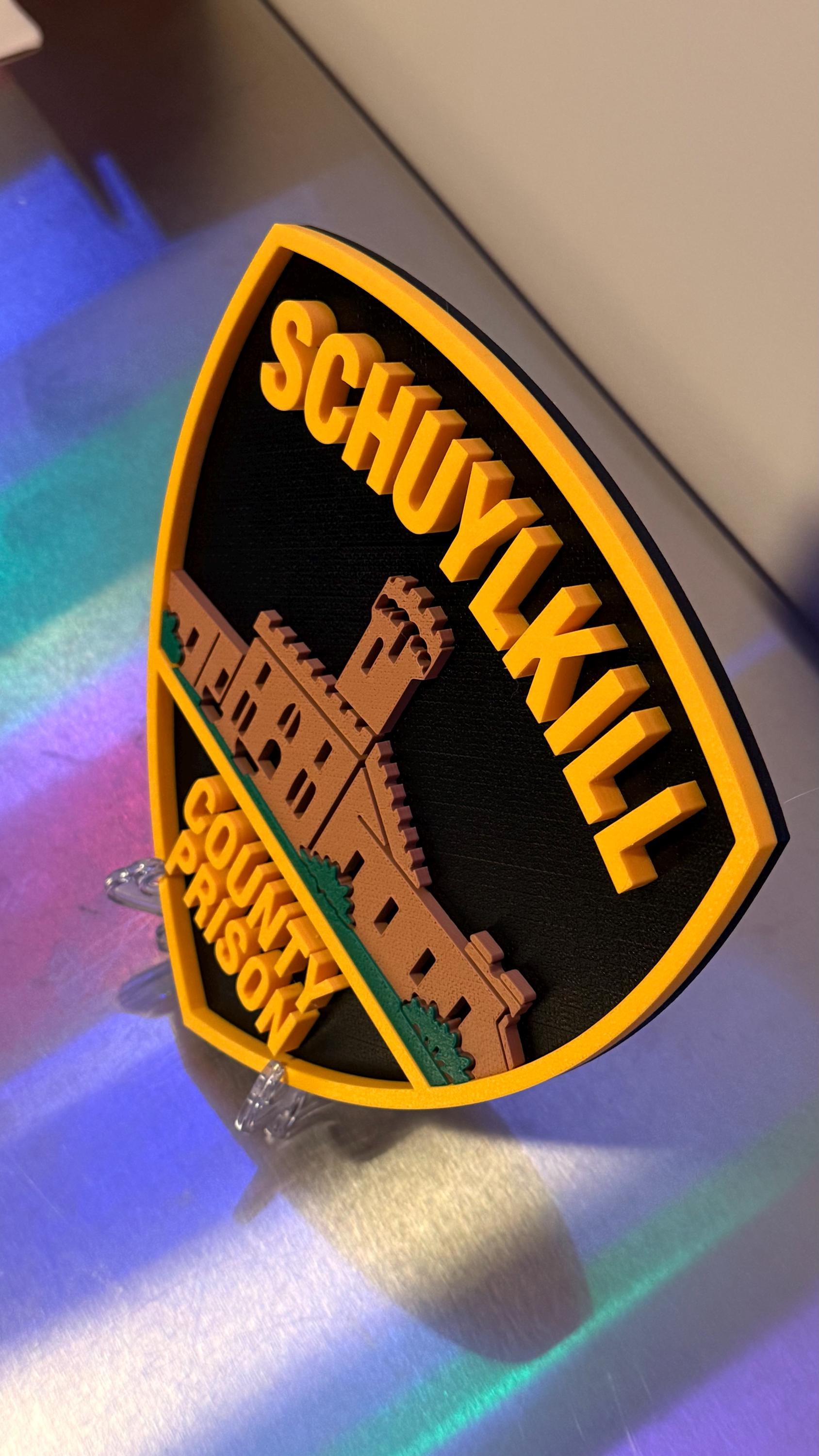 Schuylkill County Prison 3D Display Plaque - First Responder Wall Art PA Pennsylvania