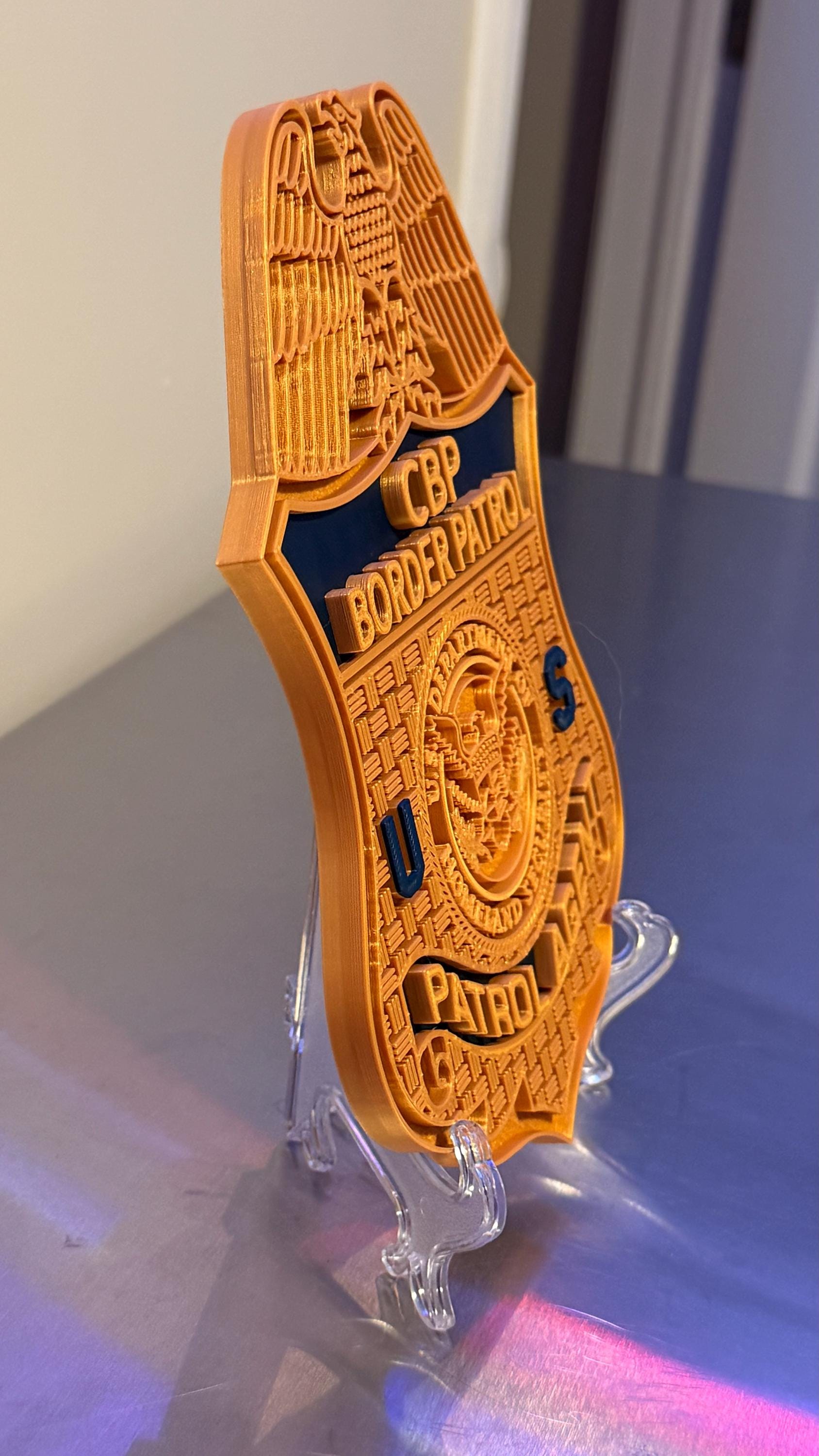 CBP Border Patrol Badge Display: 3D Embossed Police Plaque - Customs Border Patrol Homeland Government