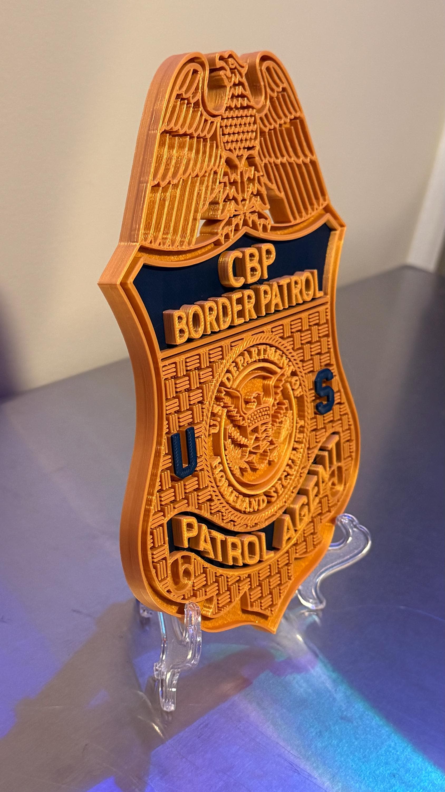 CBP Border Patrol Badge Display: 3D Embossed Police Plaque - Customs Border Patrol Homeland Government