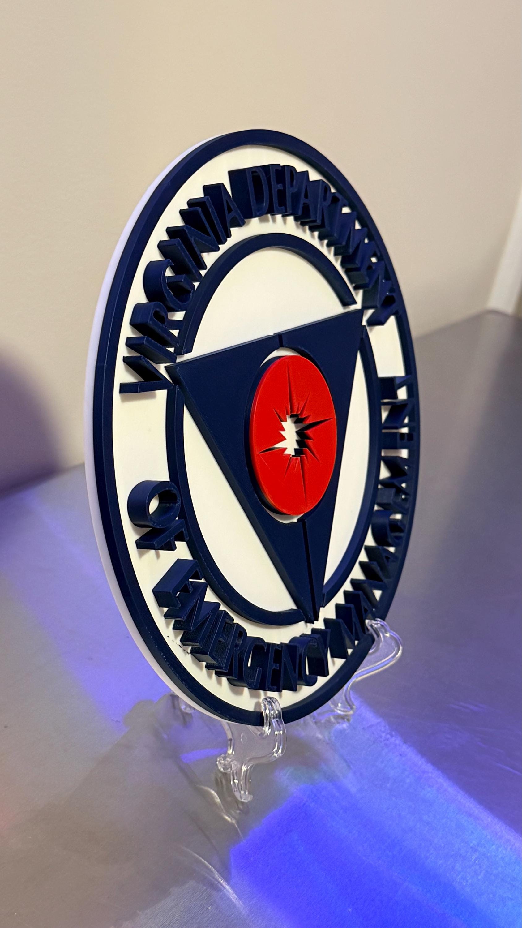 Virginia OEM 3D Display Plaque Emergency Management VA