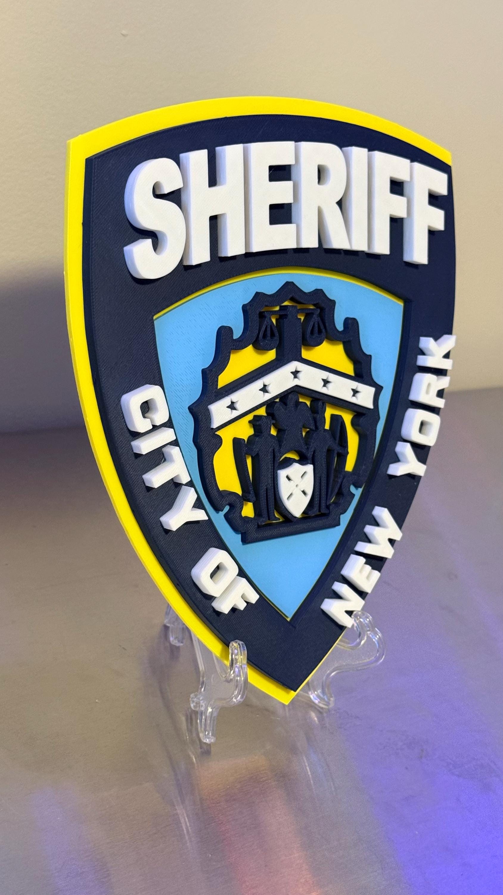 New York City Sheriff 3D Embossed Display Plaque: NYC Sheriff Wall Art